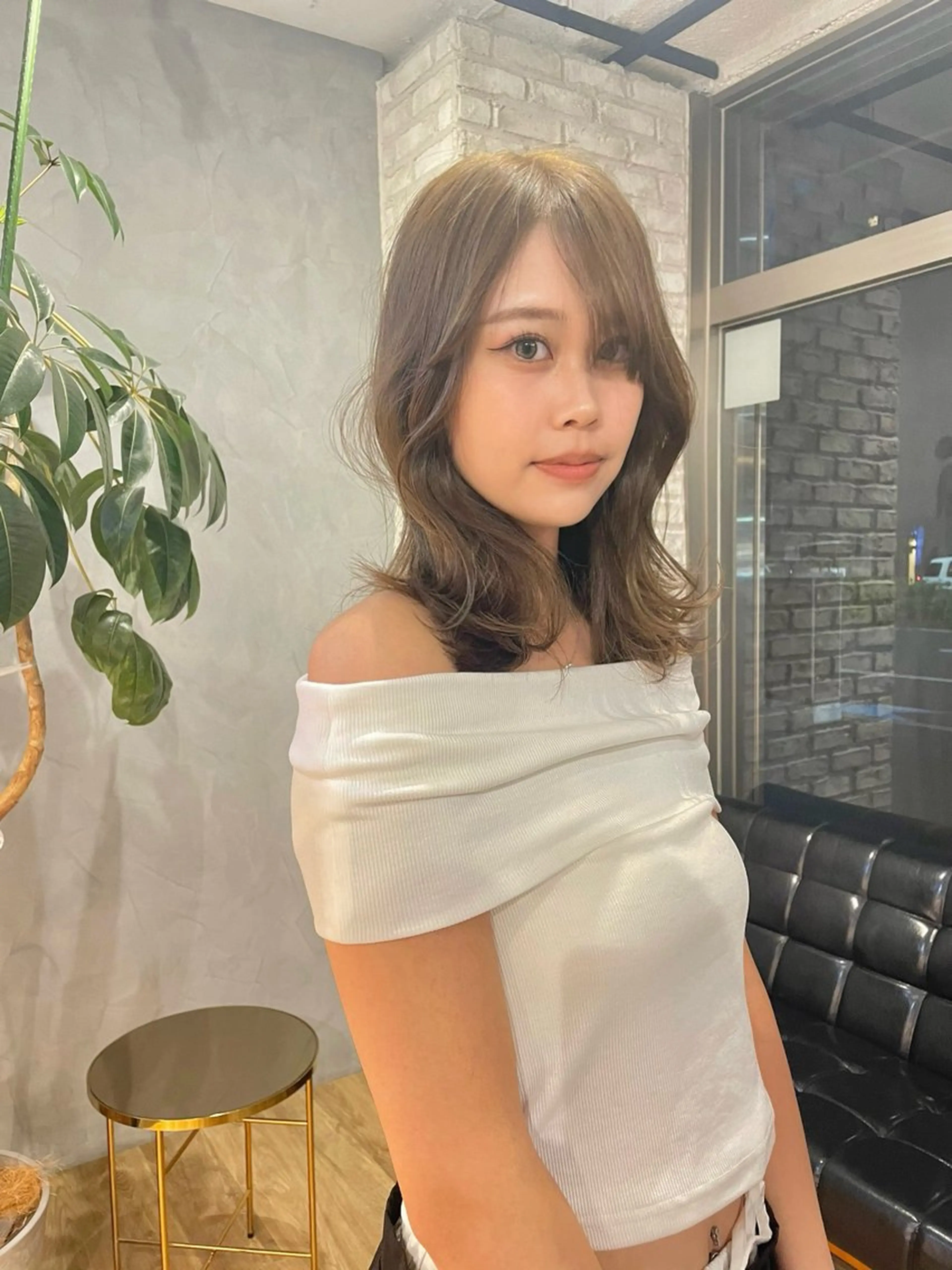 ミディアム カラー カット ヘアカラー トリートメント Basis 田口豪司のヘアスタイル