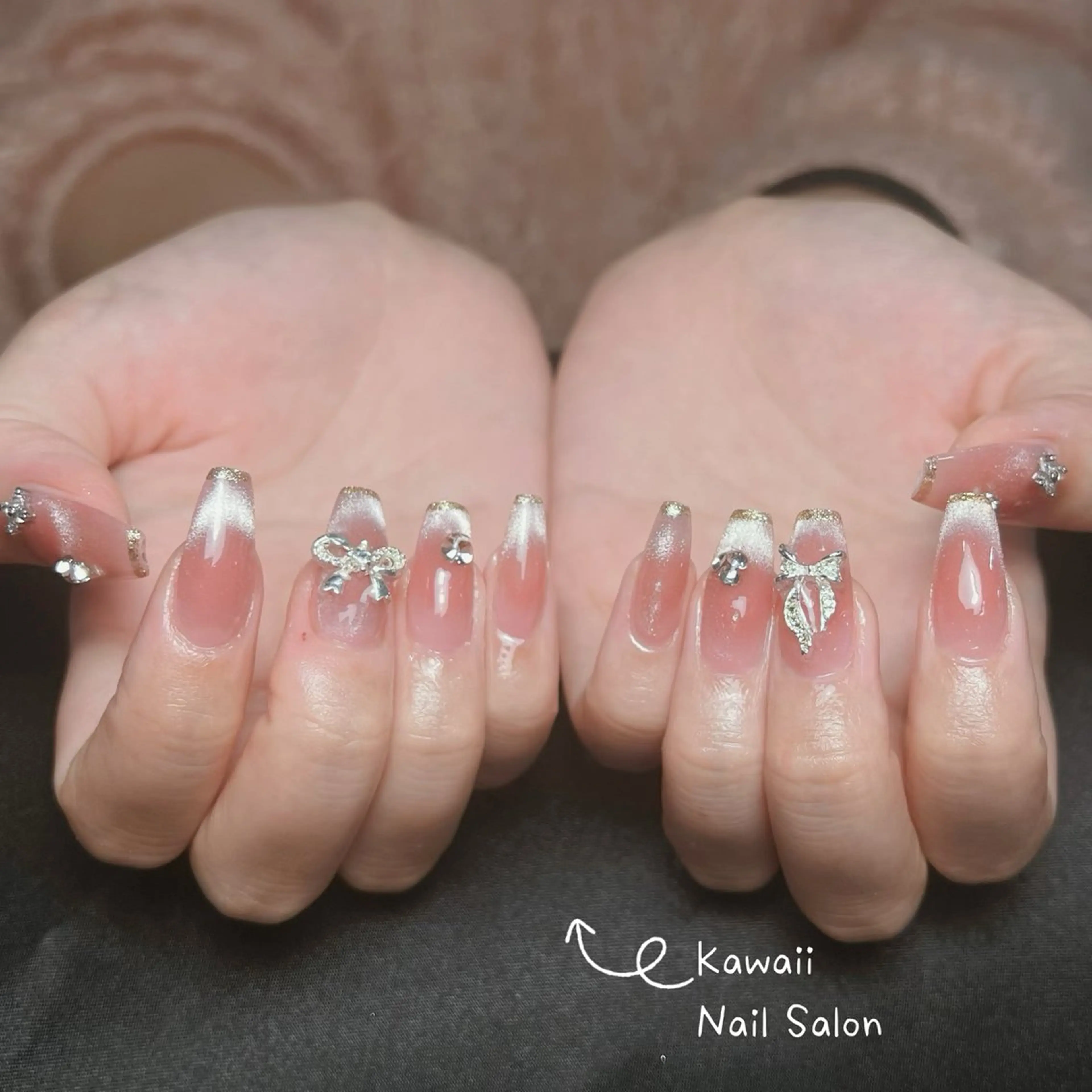 ネイル アートネイル クリアネイル ジェルネイル ハート 韓国ネイル Kawaii _Nailのネイルデザイン