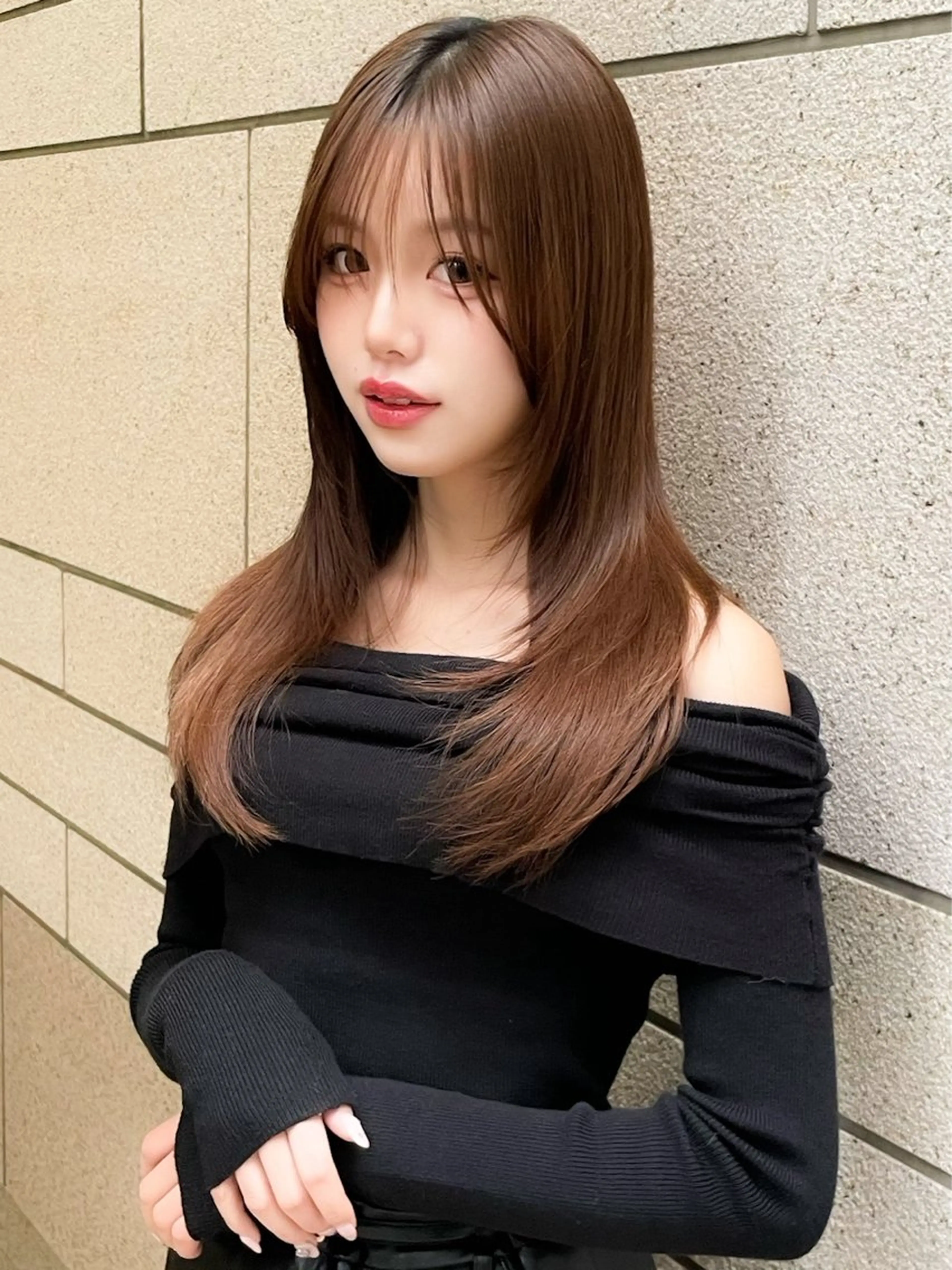 ロング 髪質改善 韓国風ヘア レイヤーカット 縮毛矯正 カット ヘアカラー トリートメント 美髪縮毛矯正🤍 髪質改善/Shinaのヘアスタイル