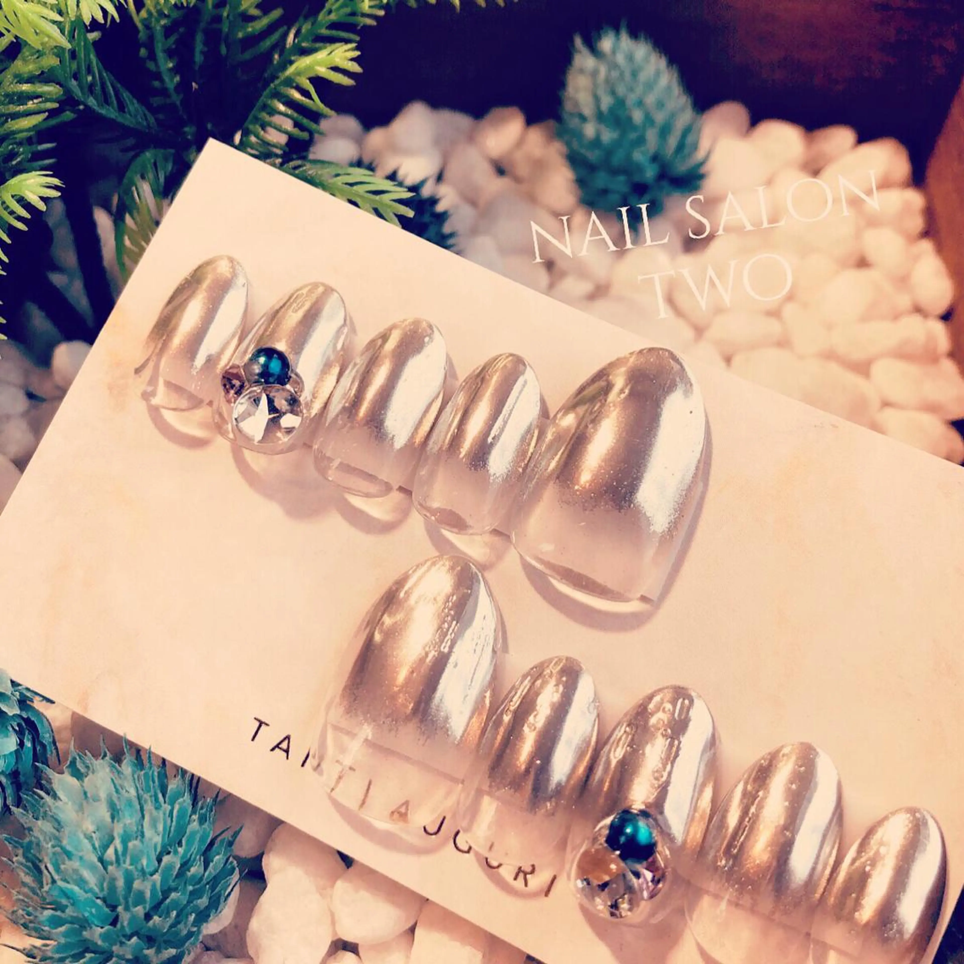 ネイル 成人式 グラデーション ミラーネイル ネイルチップ two nailのネイルデザイン