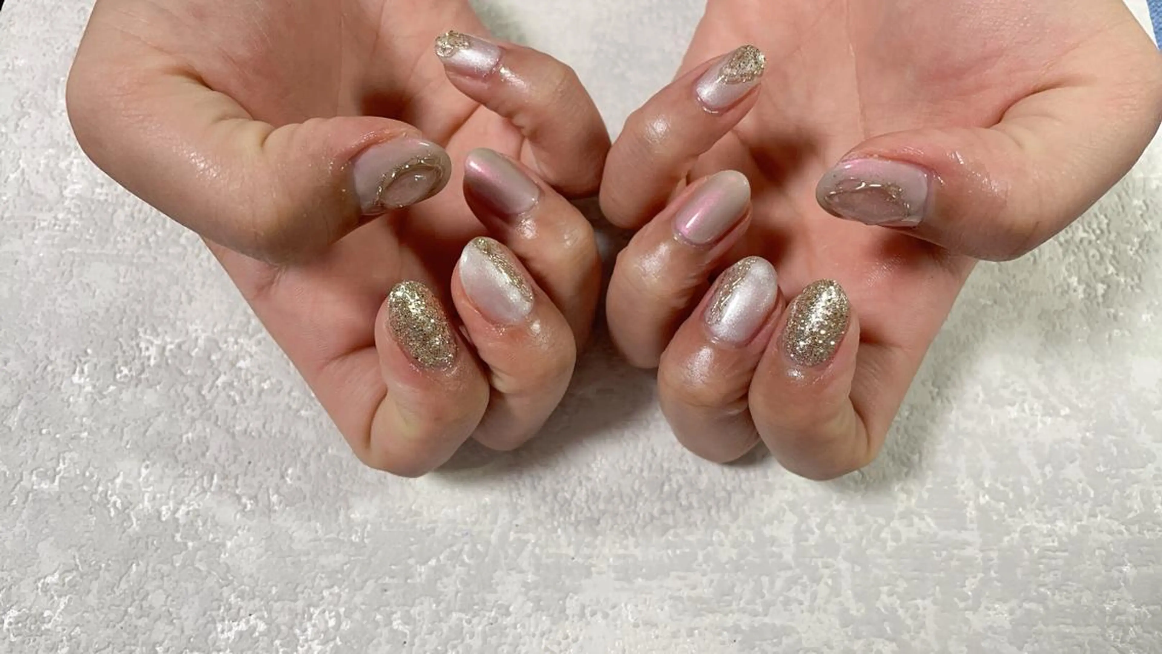 ネイル オーロラネイル フラワーネイル フットネイル フレンチネイル ジェルネイル ハンドネイル kikinail 溝の口のネイルデザイン