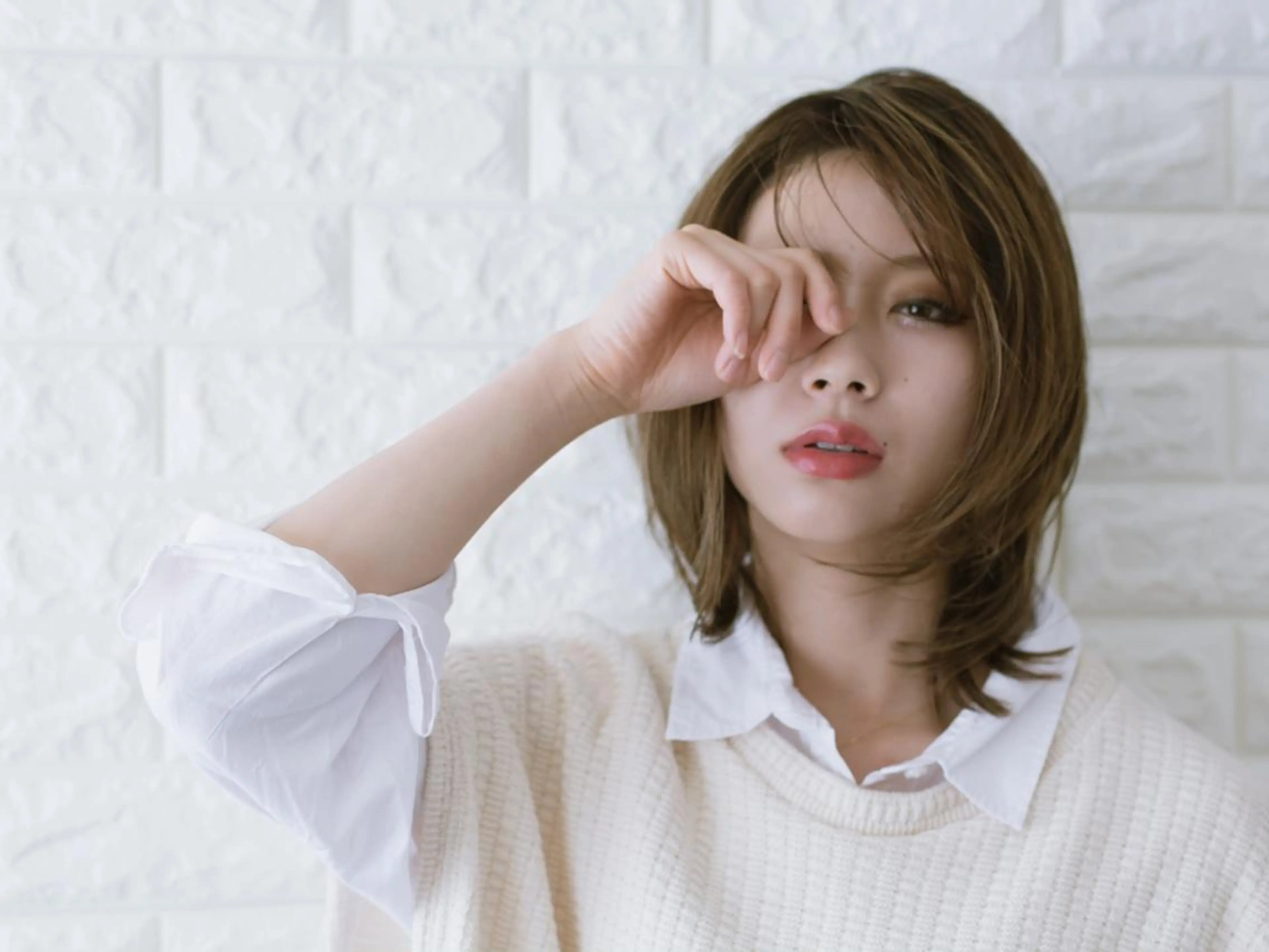 ミディアム カラー ショートボブ ベージュカラー ブルーカラー ブルージュ グレージュ 撮影モデル 斉藤 正敏のその他イメージ