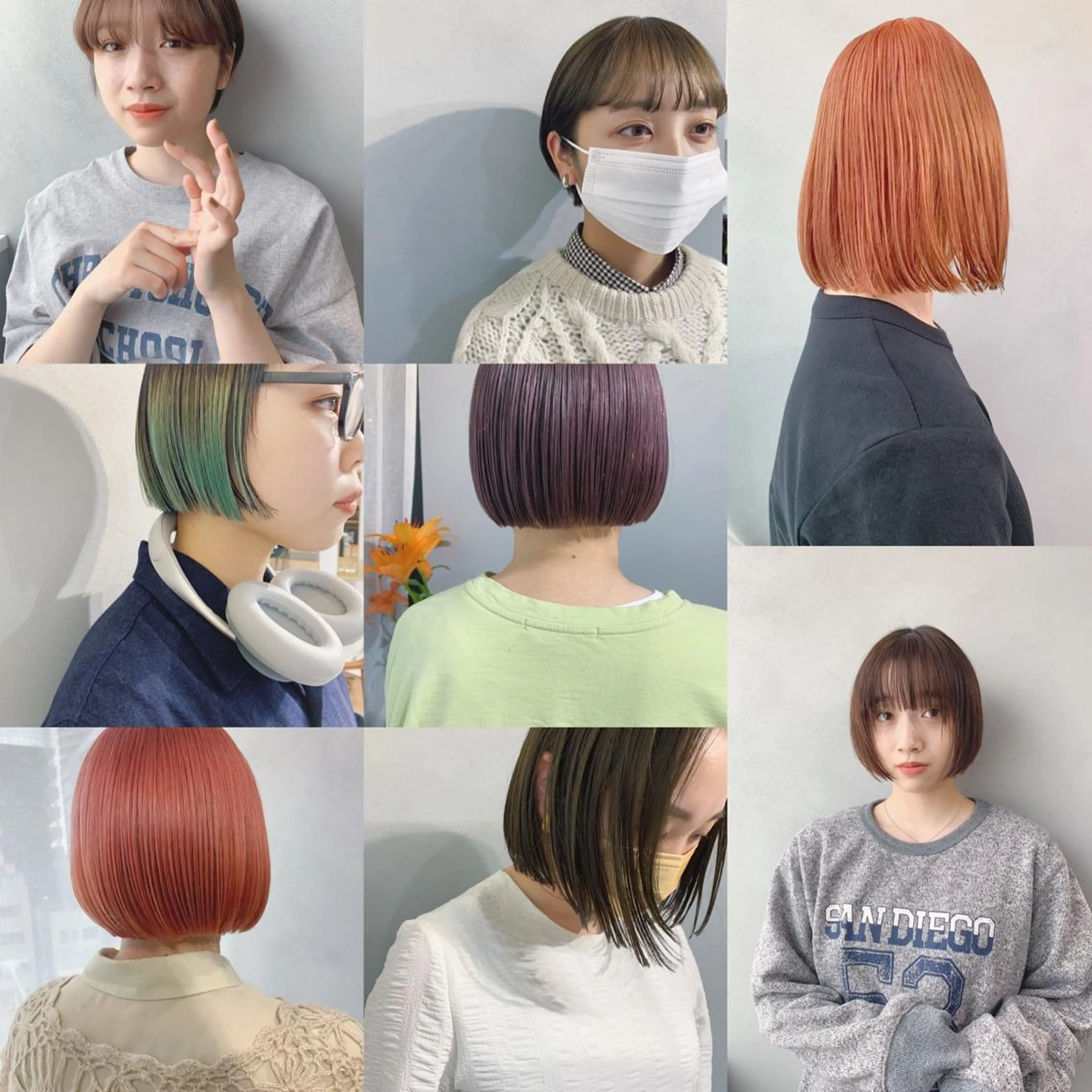 ショート カラー ボブパーマコテ巻き風 パーマNo1深江秀平のヘアスタイル