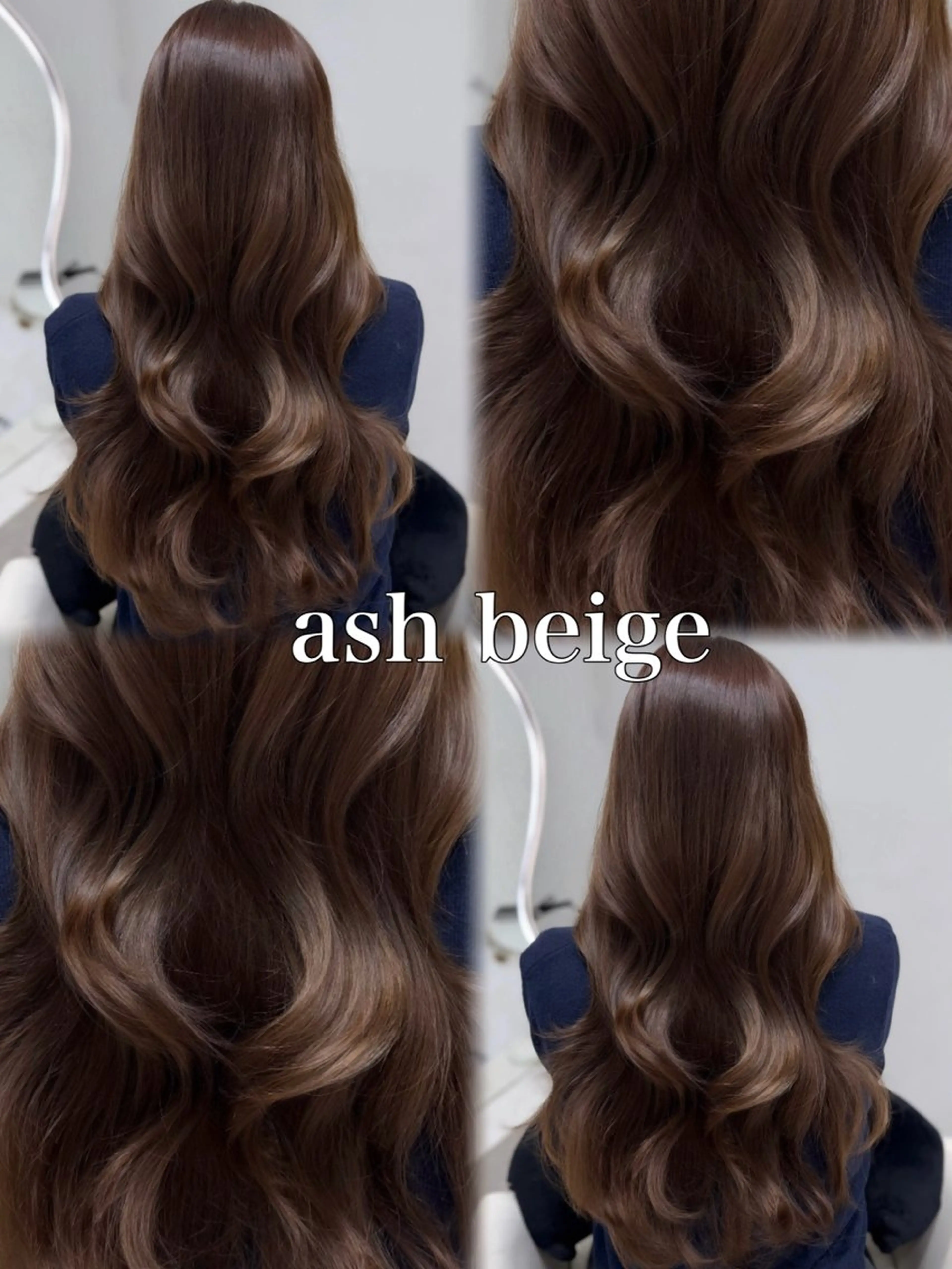 ロング カラー アッシュ ベージュカラー オレンジ カット ヘアカラー トリートメント 名駅/大人韓国ヘア 艶カラー/Rihoのヘアスタイル