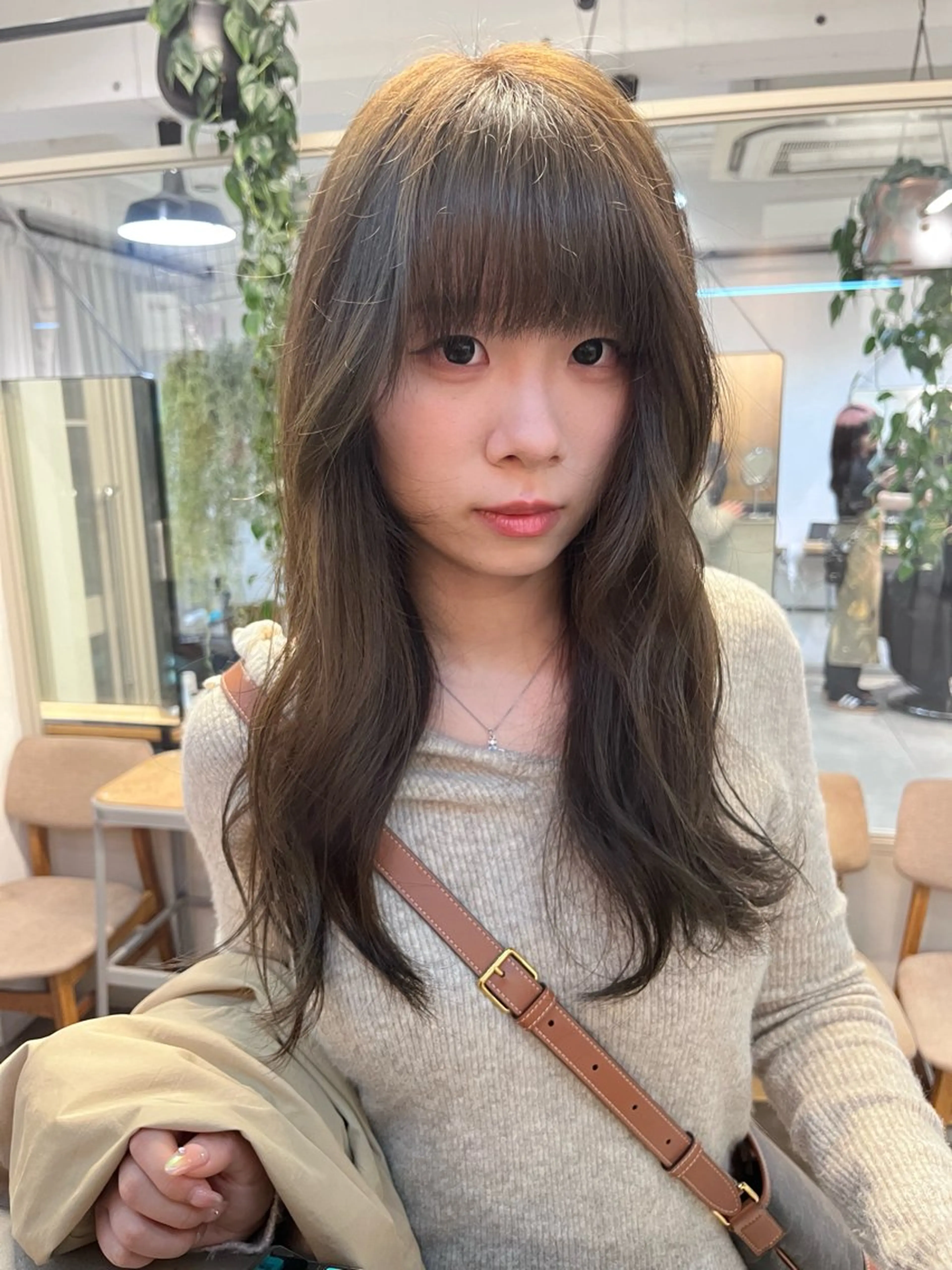 セミロング カラー 透明感カラー 赤み消しカラー/ ナチュラル/トモキのヘアスタイル