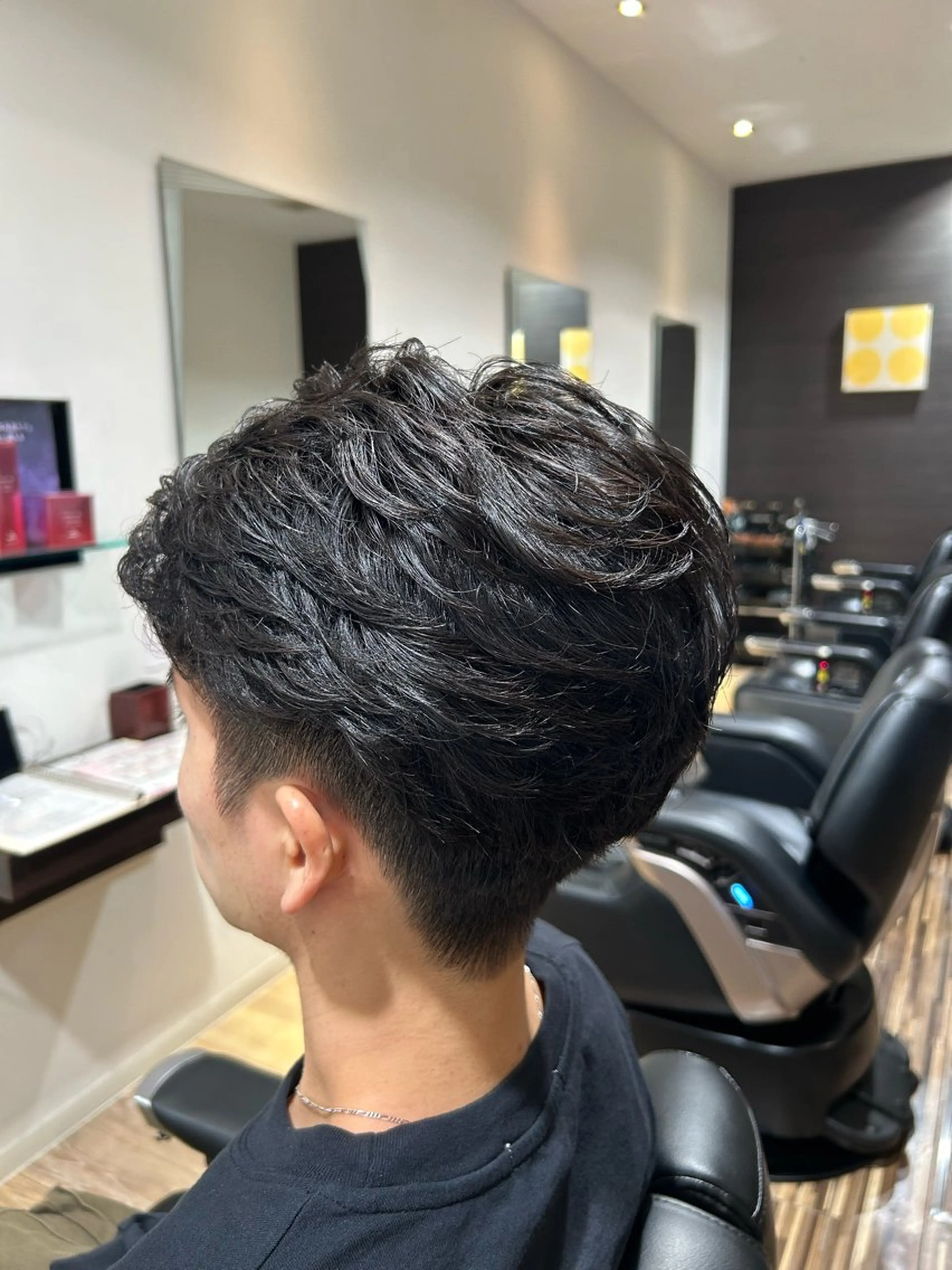 パーマ メンズ オールバック メンズパーマ 小川 遥加のヘアスタイル