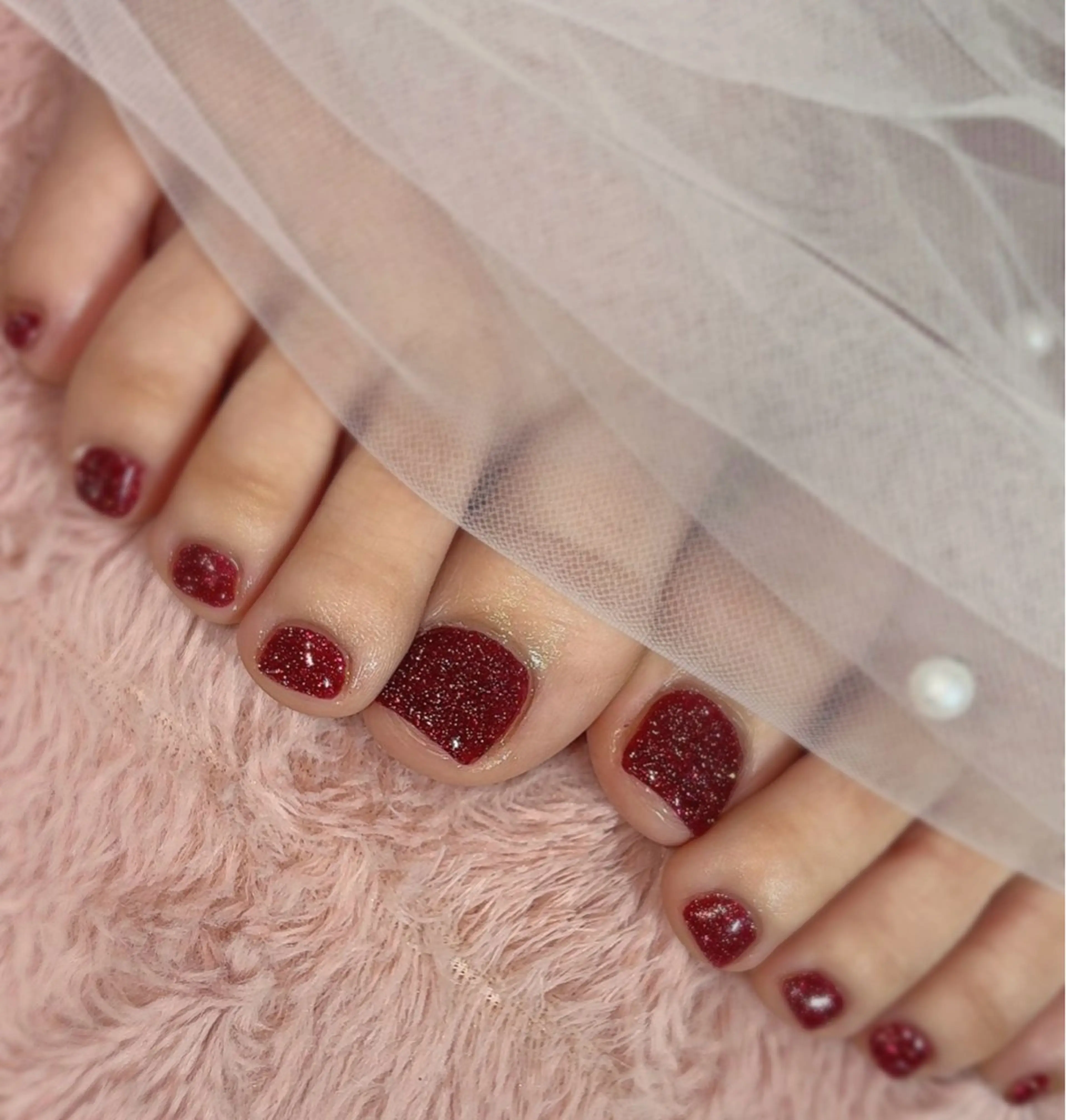 Foot 👣 ジェルネイル 💚 ワンカラー　　　　< オフなし >  🛁フットバス、甘皮ケア付✨の写真
