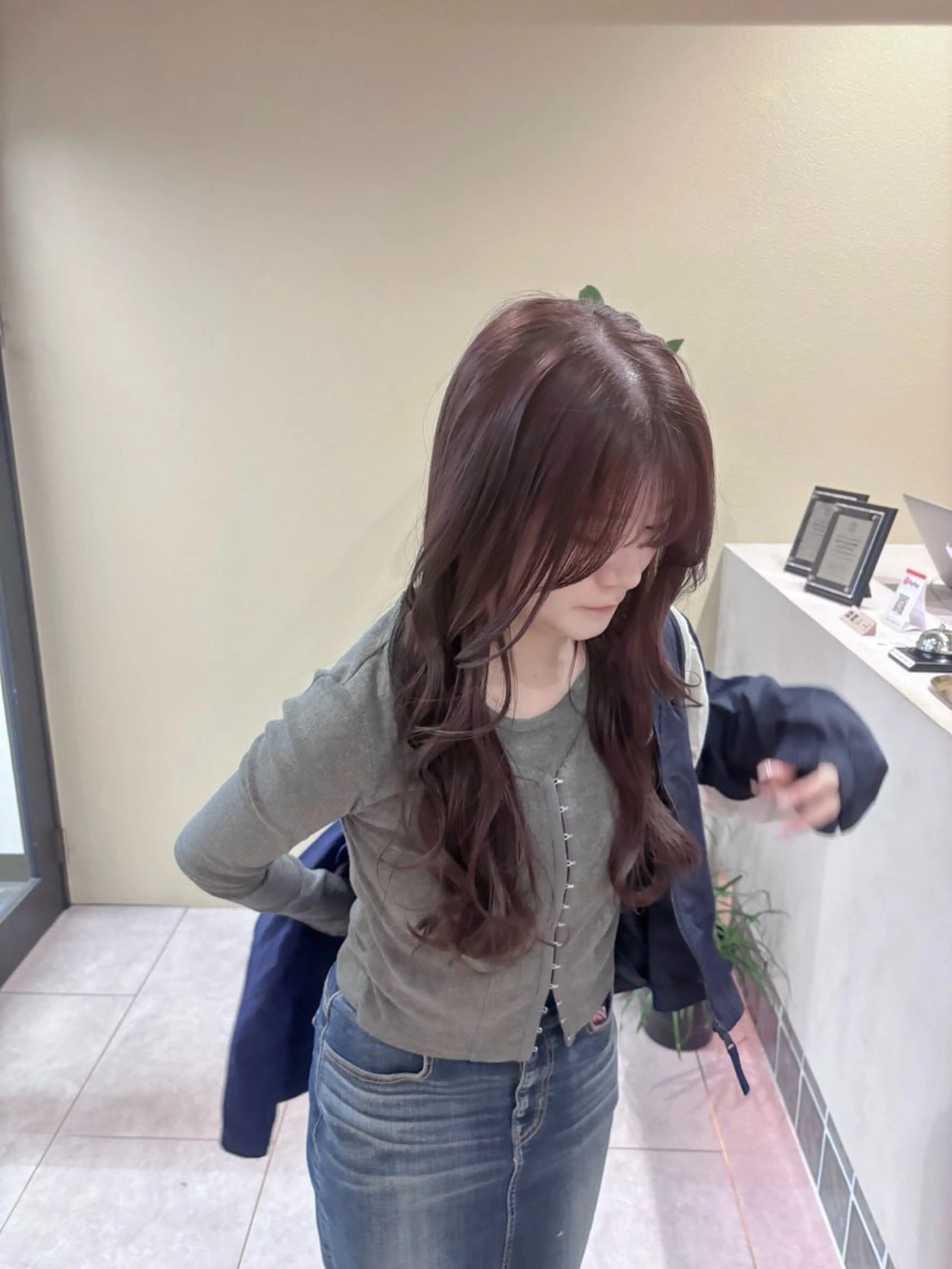 ロング カラー ブリーチ ブリーチなしカラー カット ヘアカラー SABO /透明感カラー/美髪のヘアスタイル