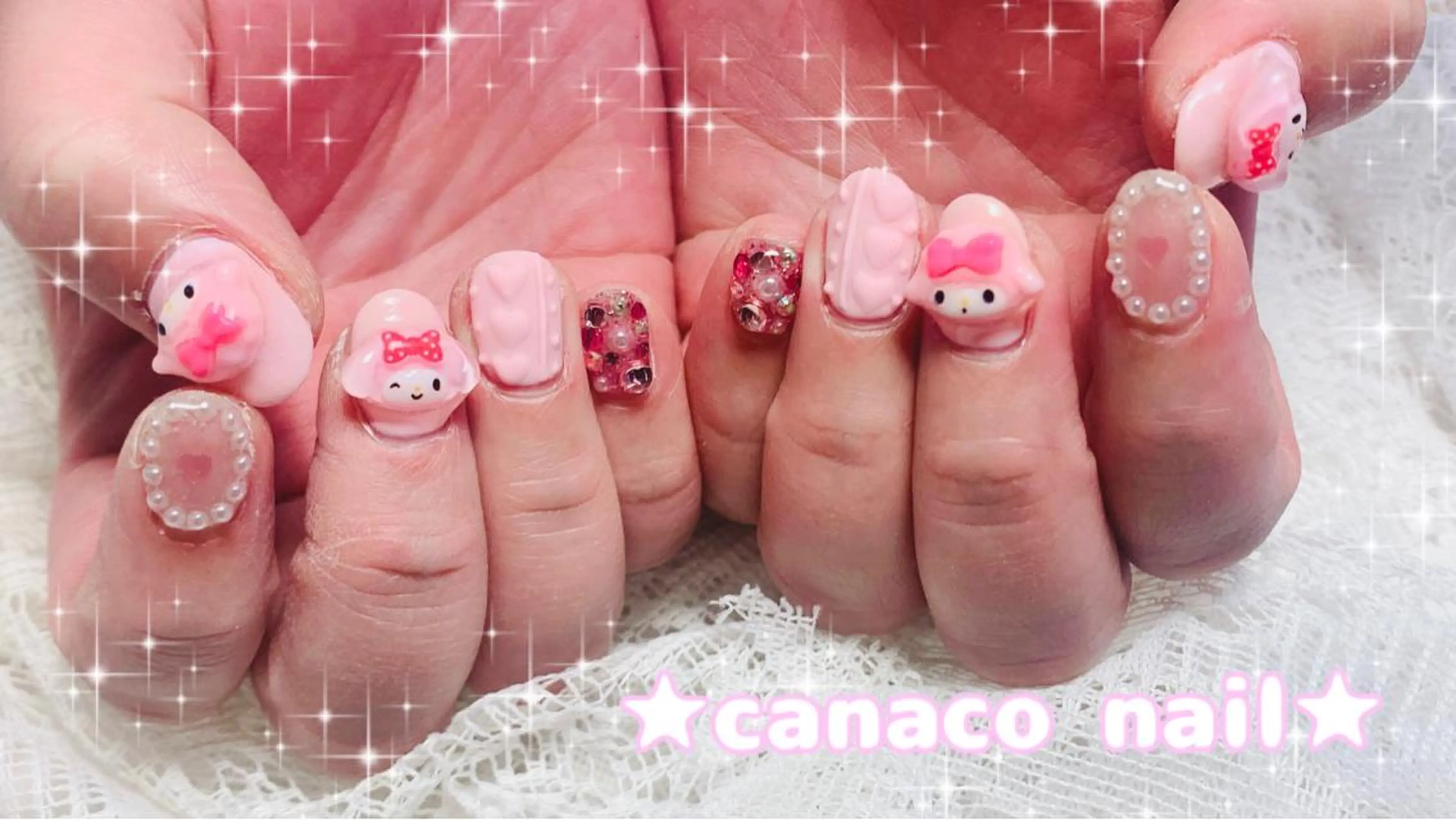 ネイル アートネイル ジェルネイル パラジェル ピンク ストーンネイル ハンドネイル ハンドケア Felice所属・ベテランネイル cnc  nailのネイルデザイン