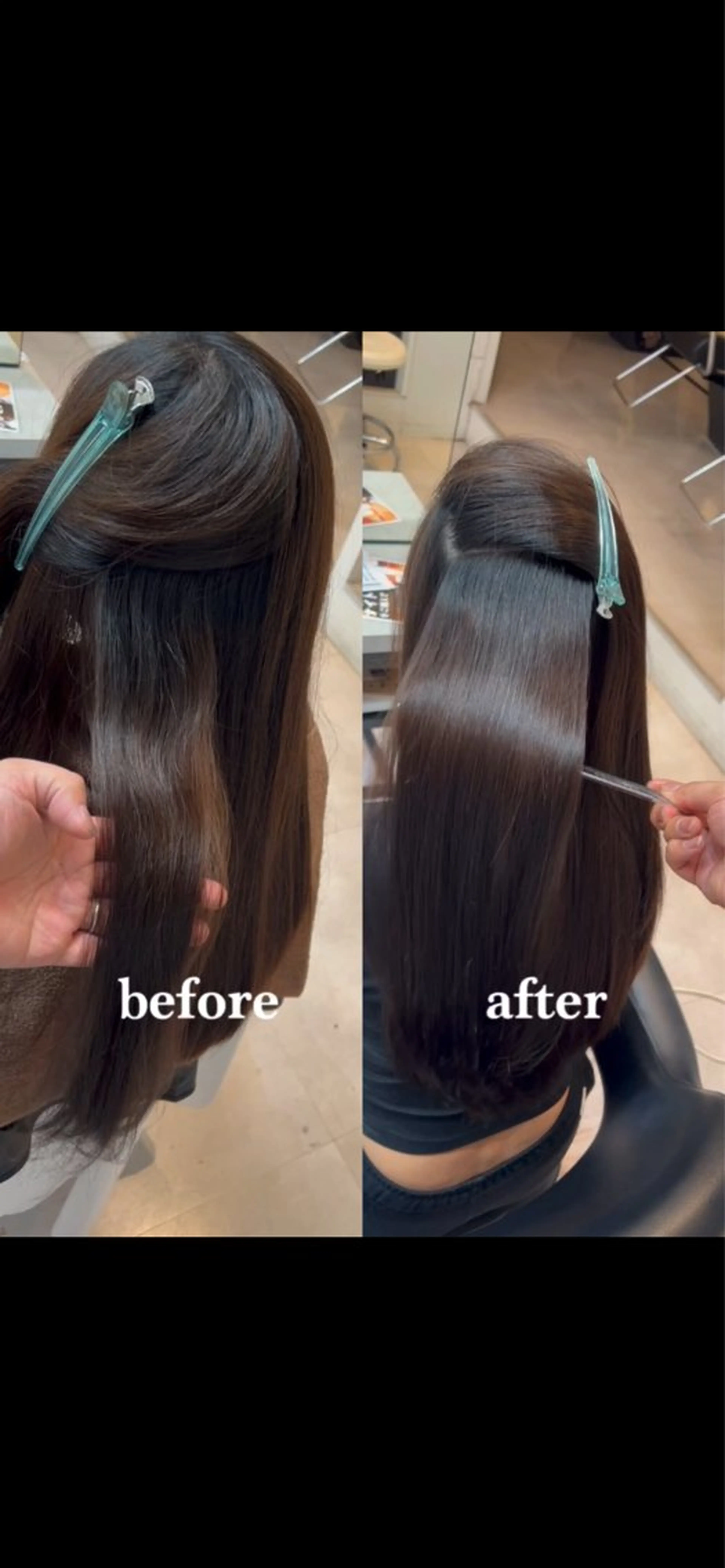 ロング カット 縮毛矯正 トリートメント 髪質改善✨️レイヤー クボタリョウのヘアスタイル