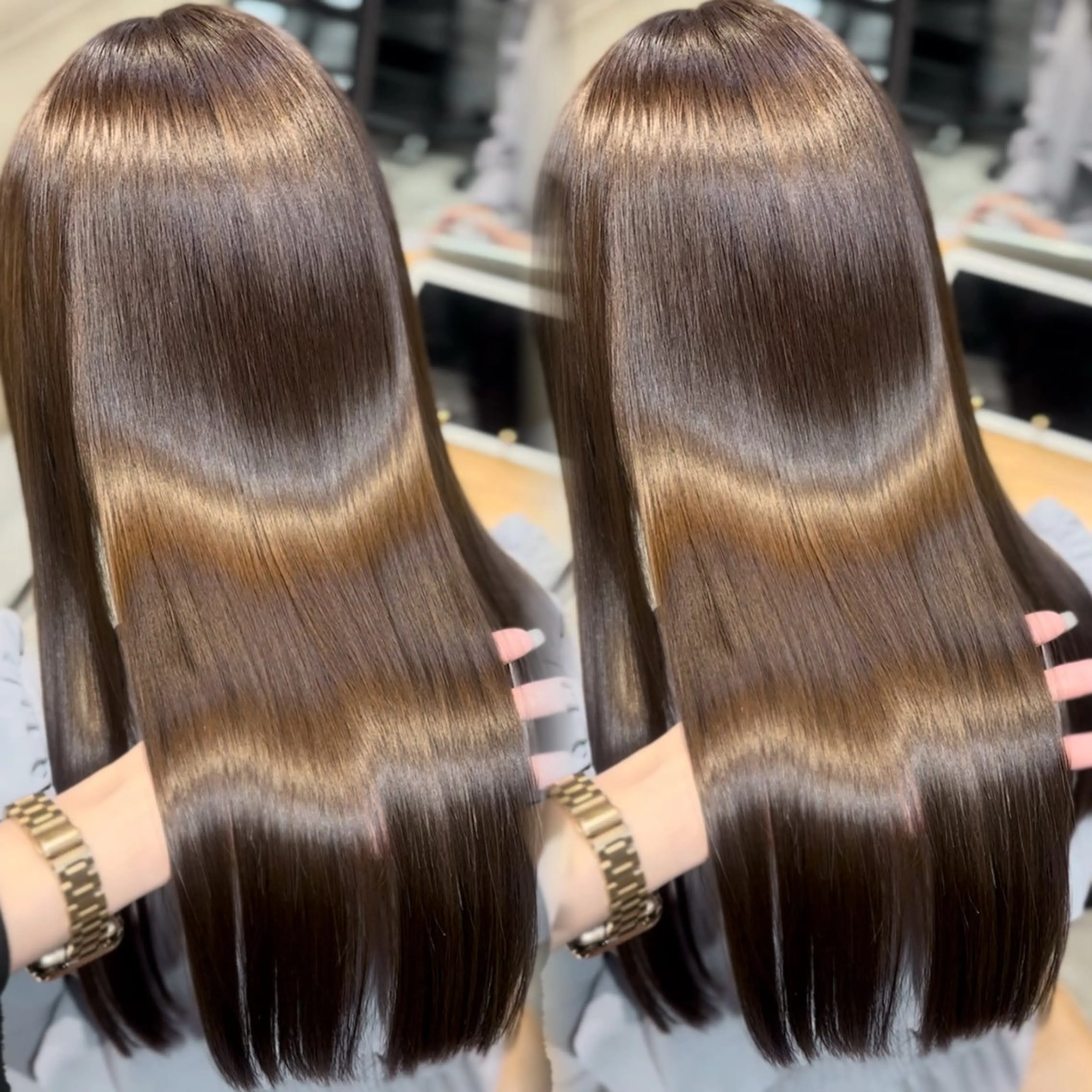 ロング カラー ヘアアレンジ 髪質改善 トリートメント カット 縮毛矯正 トリートメント youres hair東新宿店所属・新宿⌇韓国風ヘア ⌇透明感カラーのヘアスタイル