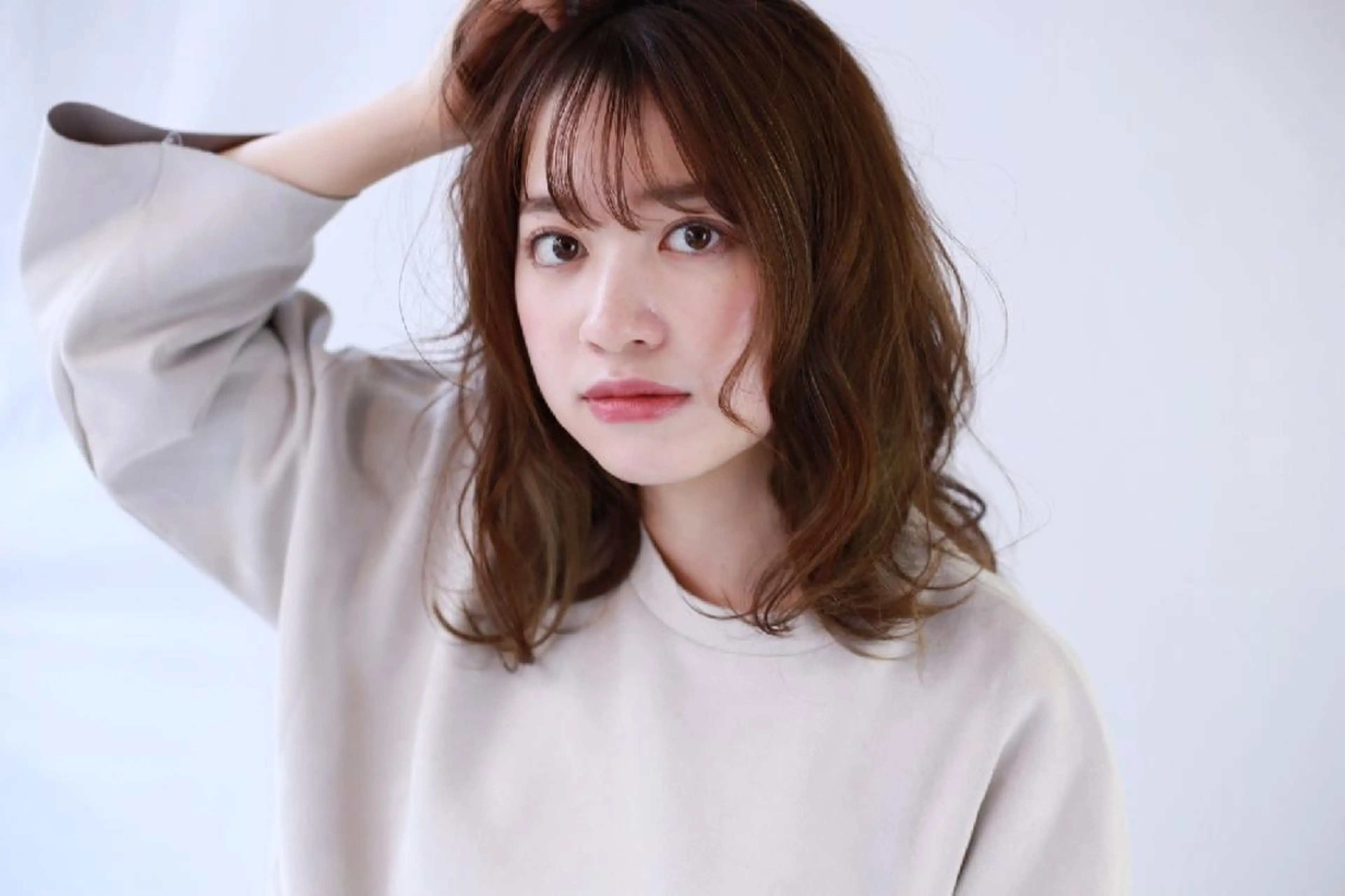 パーマ セミロング カット ヘアカラー トリートメント nagane sayakaのヘアスタイル