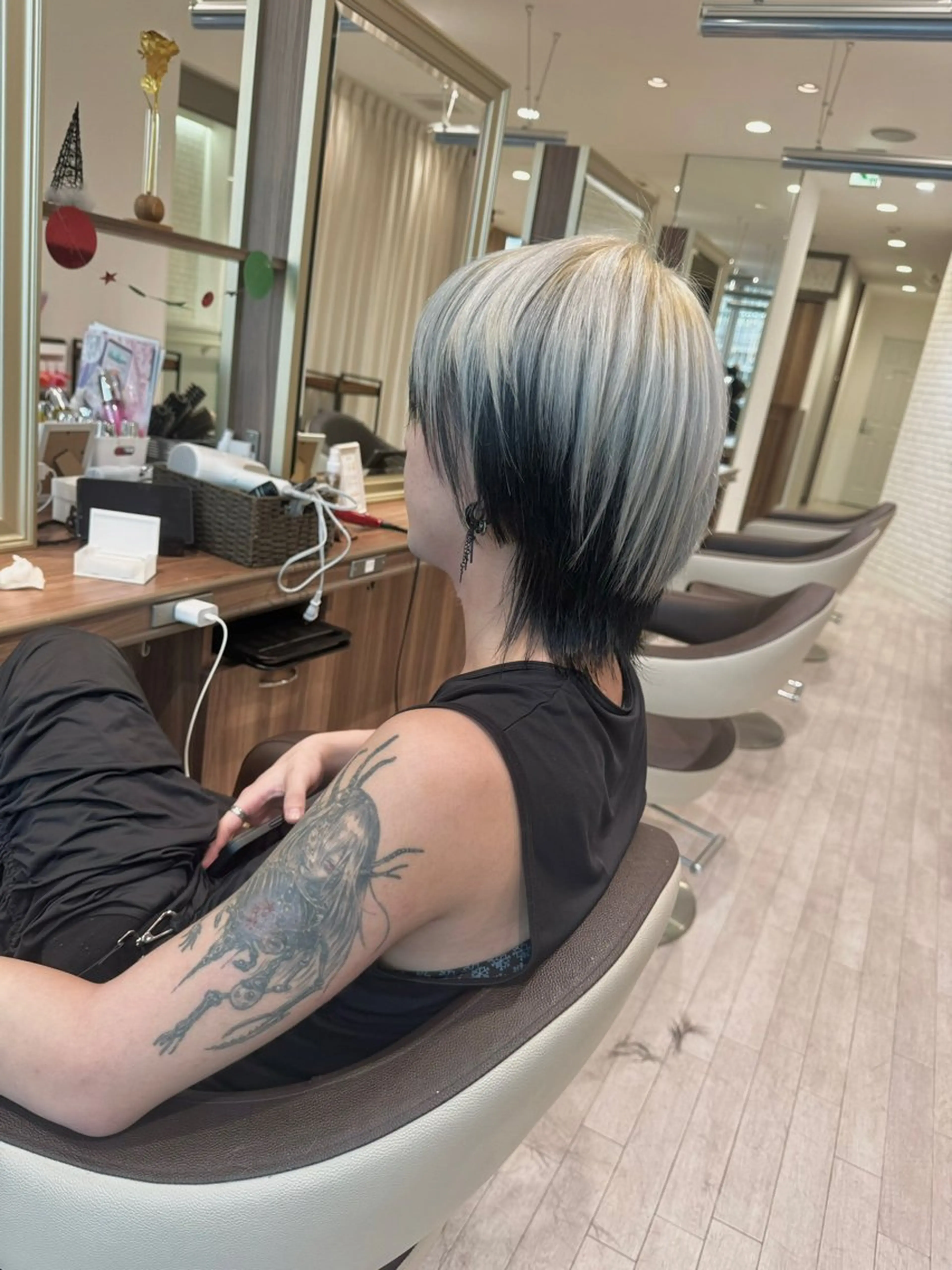 カラー メンズ ヘアカラー 雅/ダブルカラー/ 白髪ぼかしハイライトのヘアスタイル