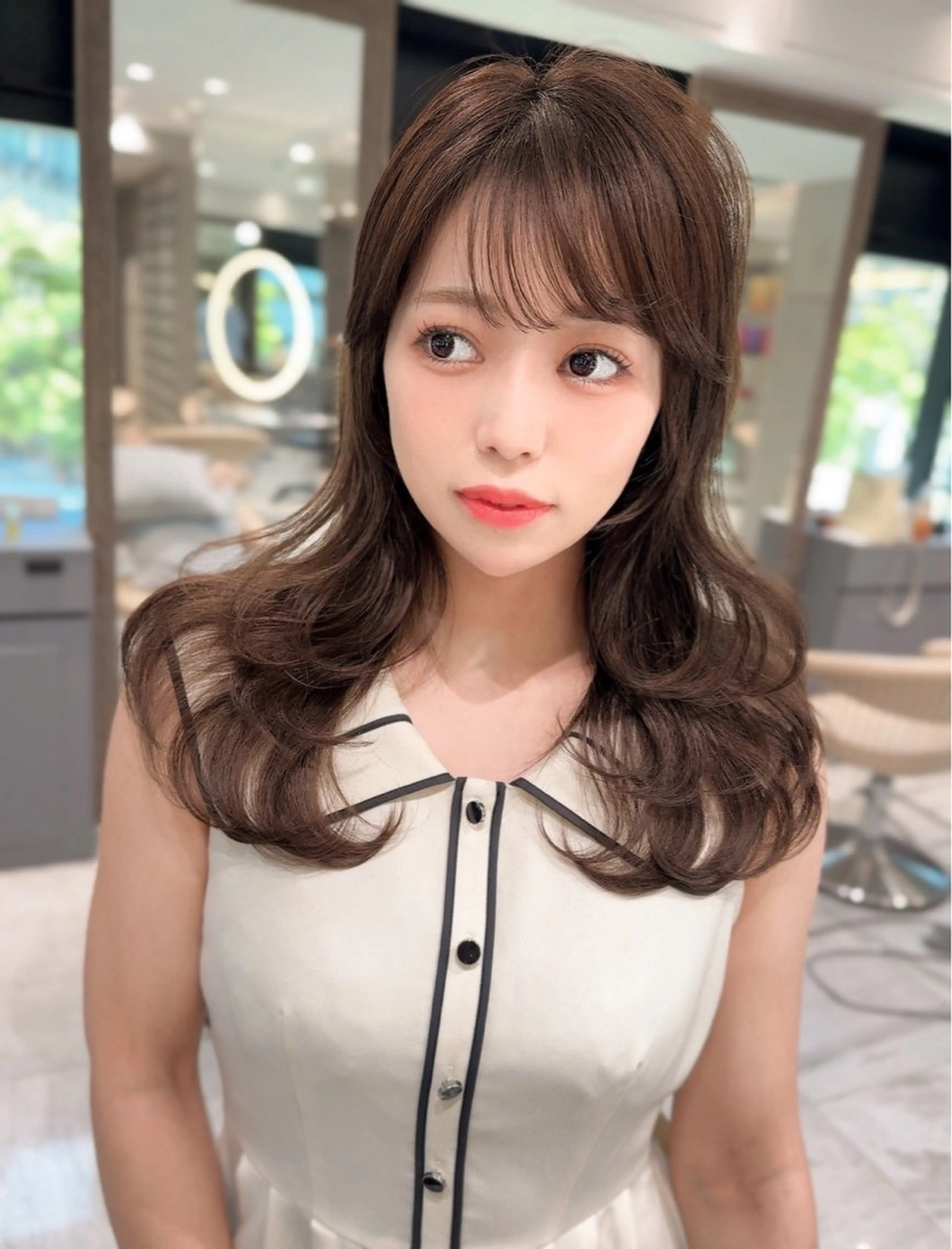 セミロング カラー ベージュカラー 黒髪 ブリーチ ブルーカラー ブルーブラック カット ヘアカラー トリートメント 木屋元一/透明感 /前髪/ショートボブのヘアスタイル