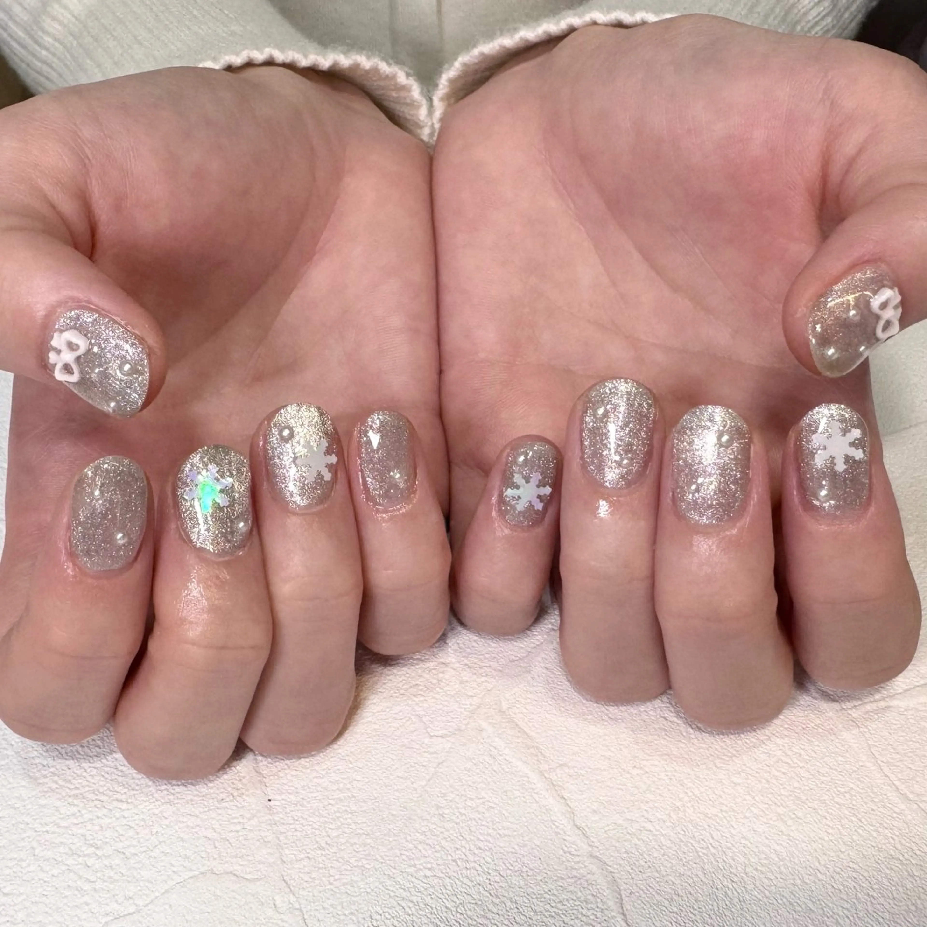 ネイル 冬ネイル ハンドネイル RIEKO🍒 ワンホン♡推しネイルのネイルデザイン