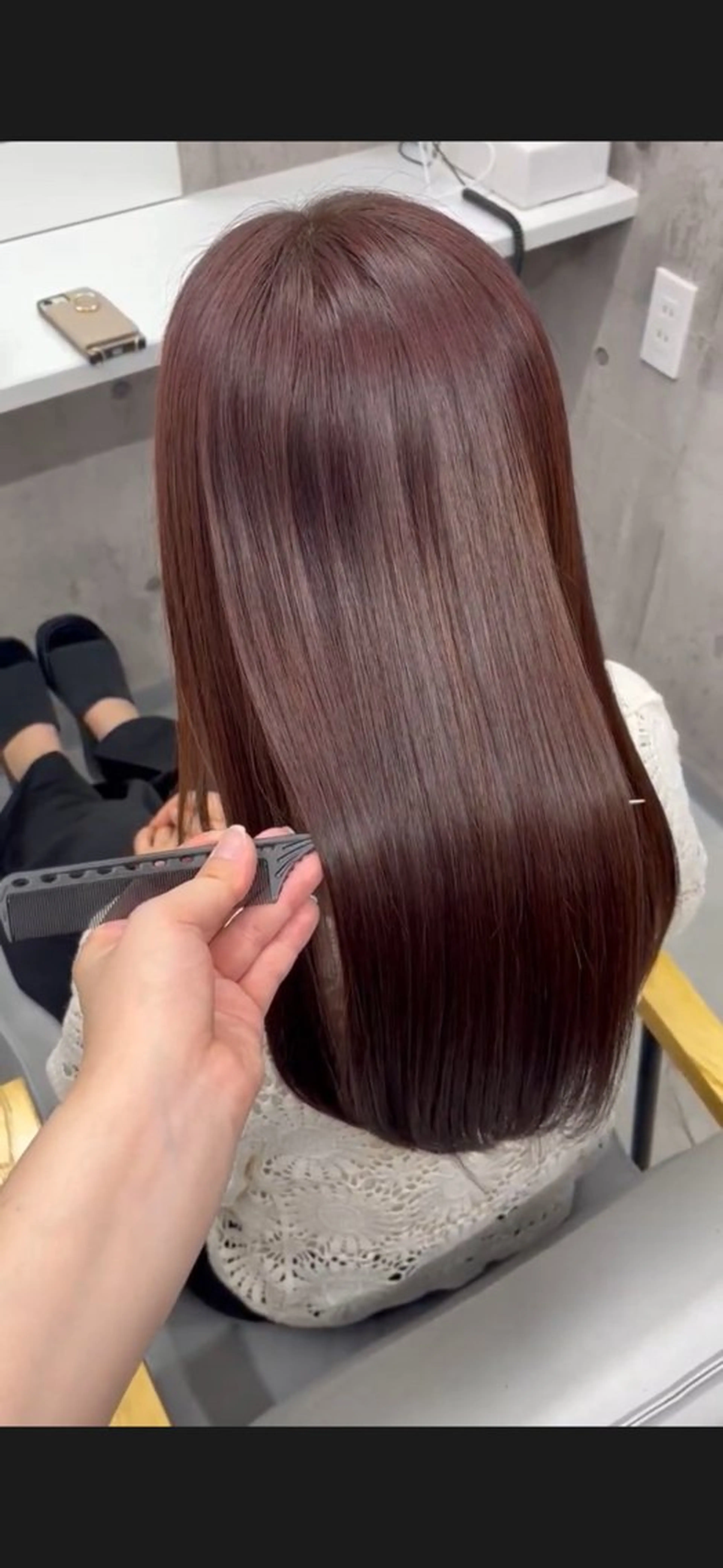 ロング カラー ブラウンカラー カット ヘアカラー トリートメント kyoka / 韓国 レイヤー/髪質改善のヘアスタイル