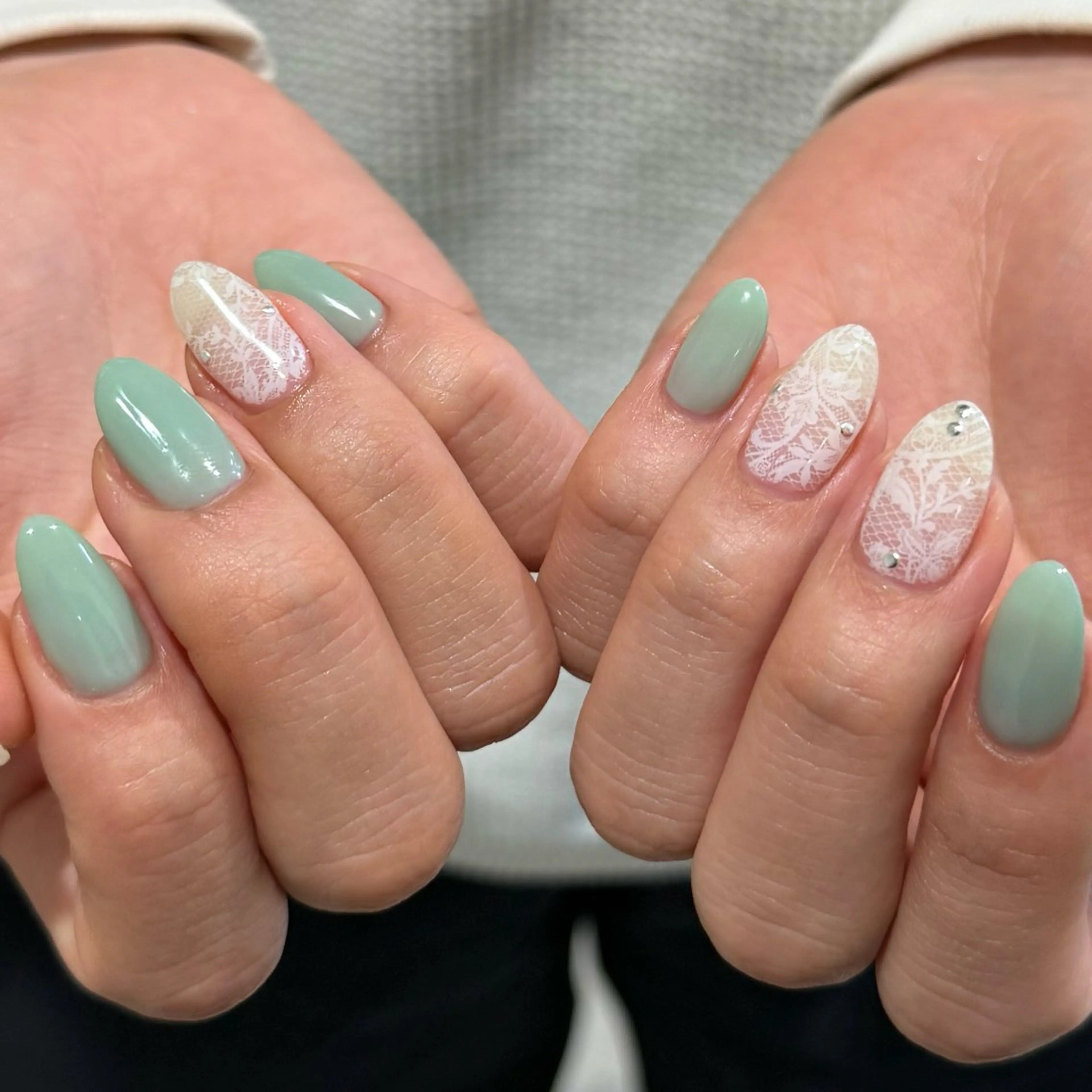 ネイル レース ハンドネイル 春日井Dahlia Beauty中川のネイルデザイン