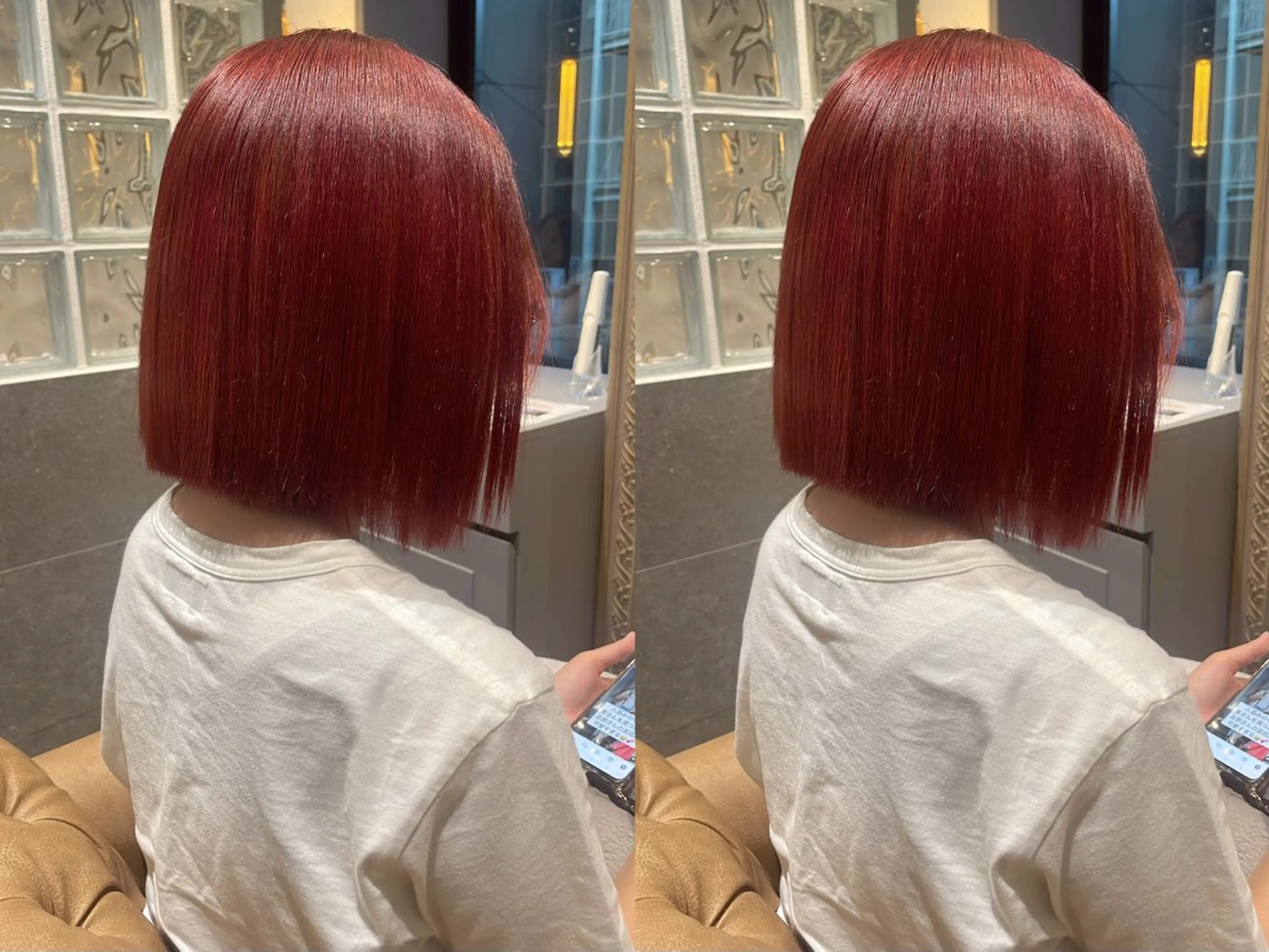 カラー ゆらんちょ/ブリーチ 無w/縮毛矯正/暖色のヘアスタイル