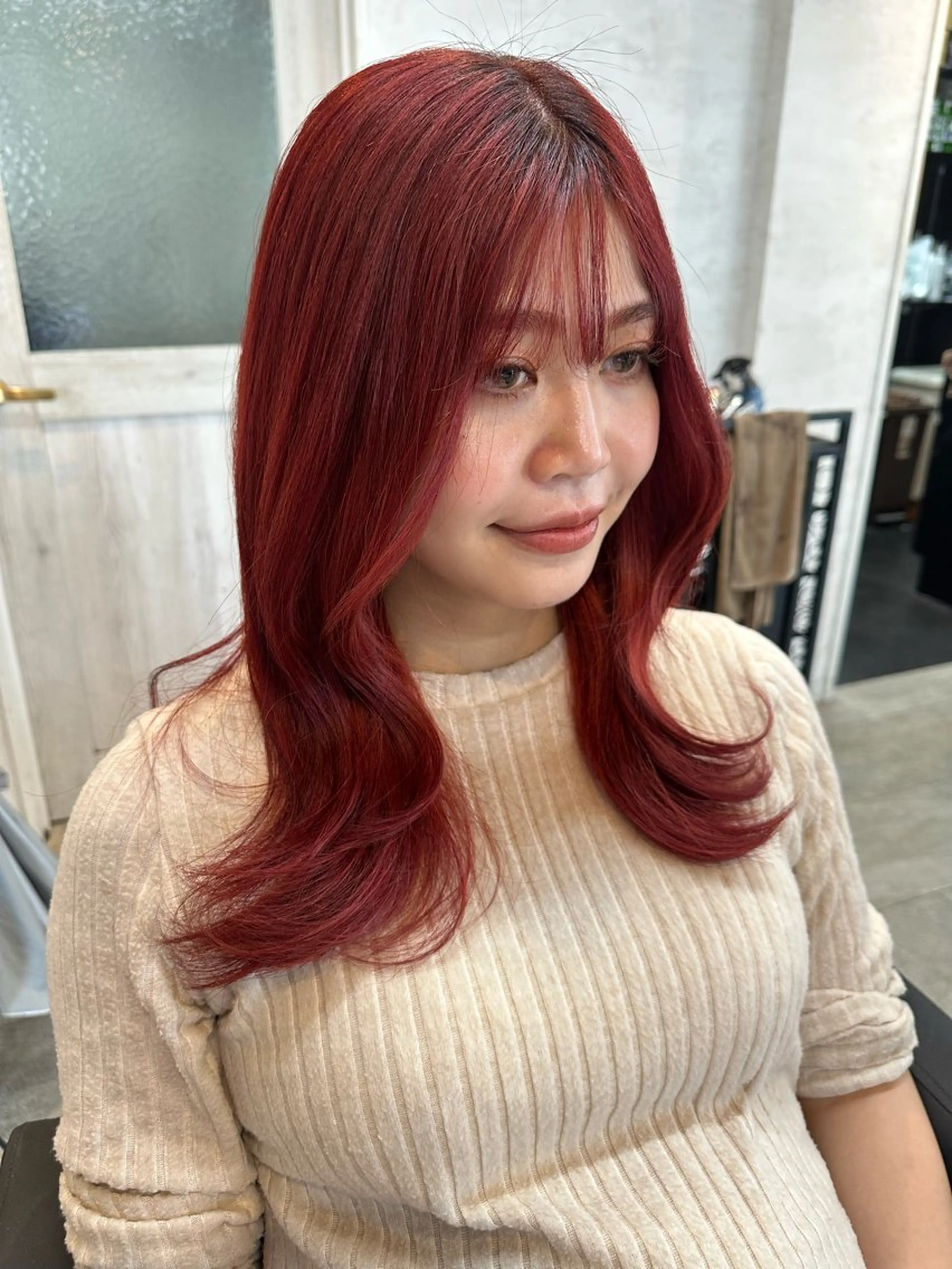 セミロング カラー ヘアカラー トリートメント 女性に人気♪ はやしほのかのヘアスタイル