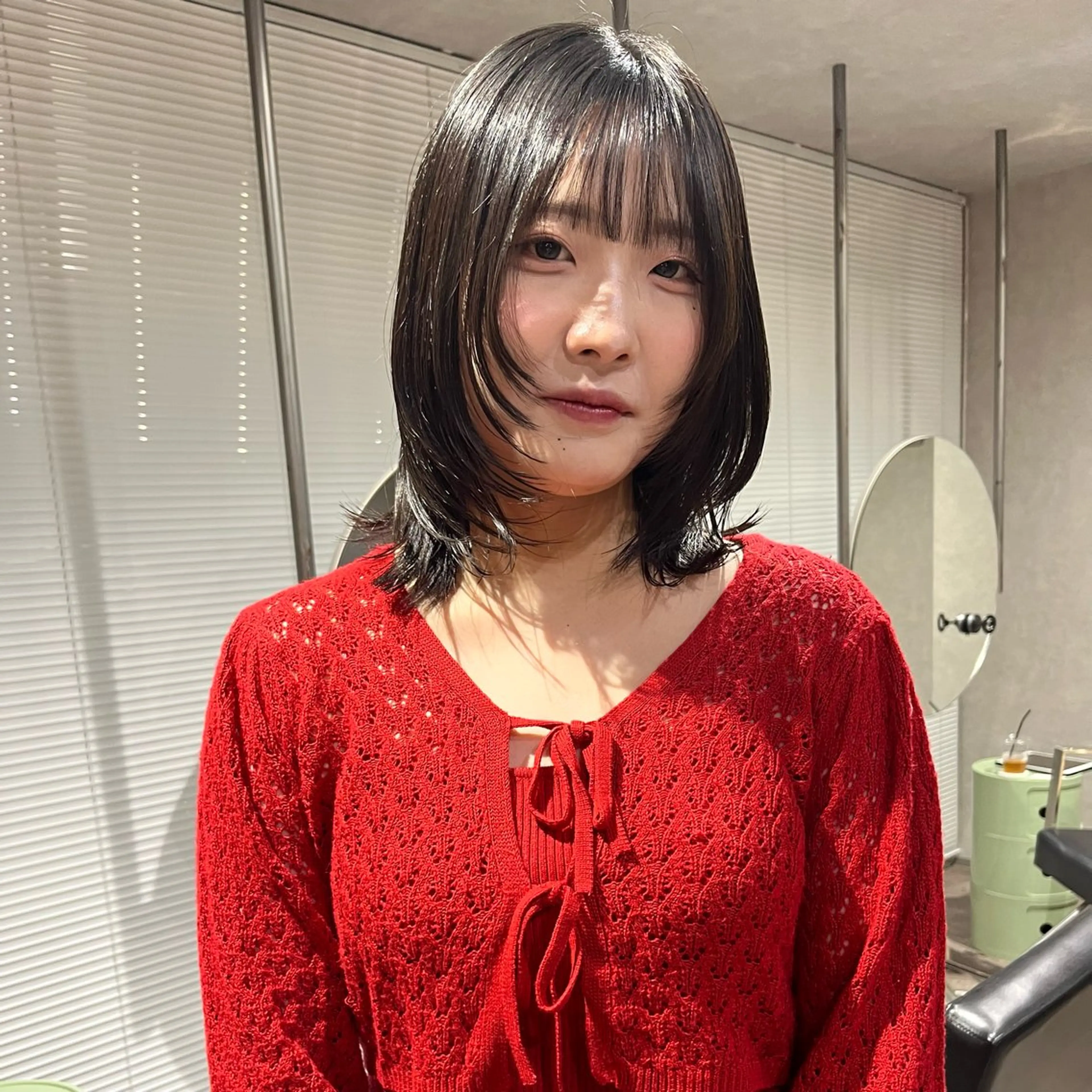 ミディアム レイヤーカット カット ヘアカラー トリートメント yuumi/大濠🪷 顔周り/ハイトーンのヘアスタイル