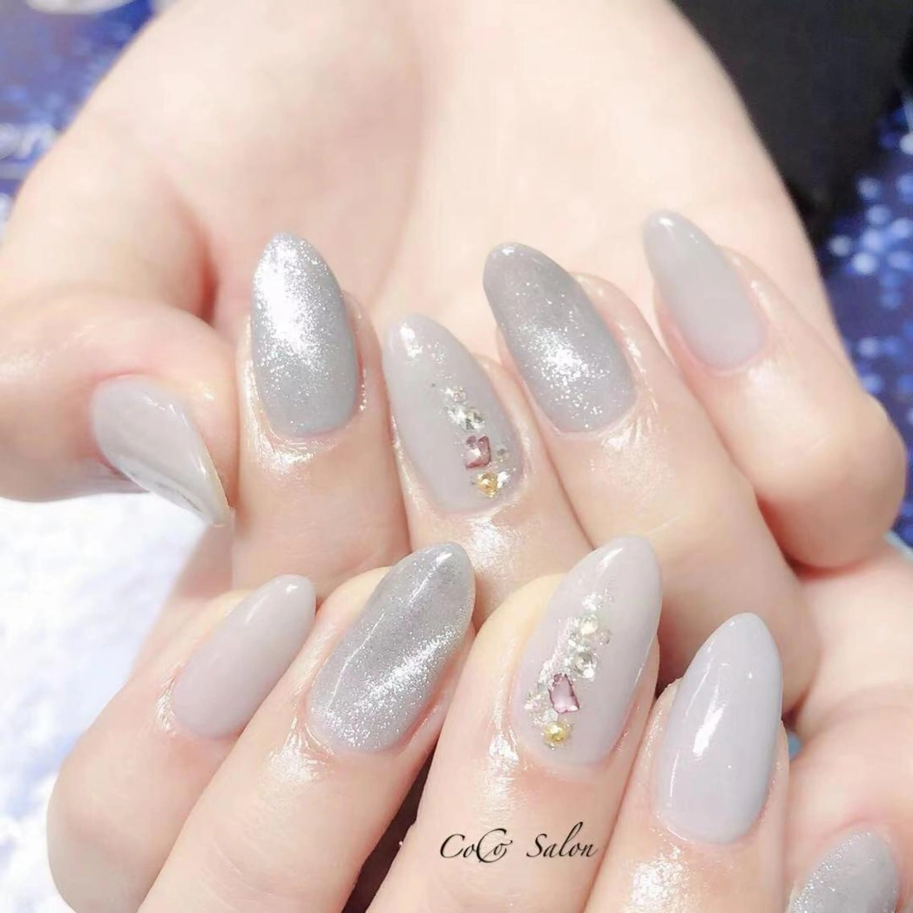 ネイル マグネットネイル シルバー CoCoSalon ネイル/まつ毛予約のネイルデザイン