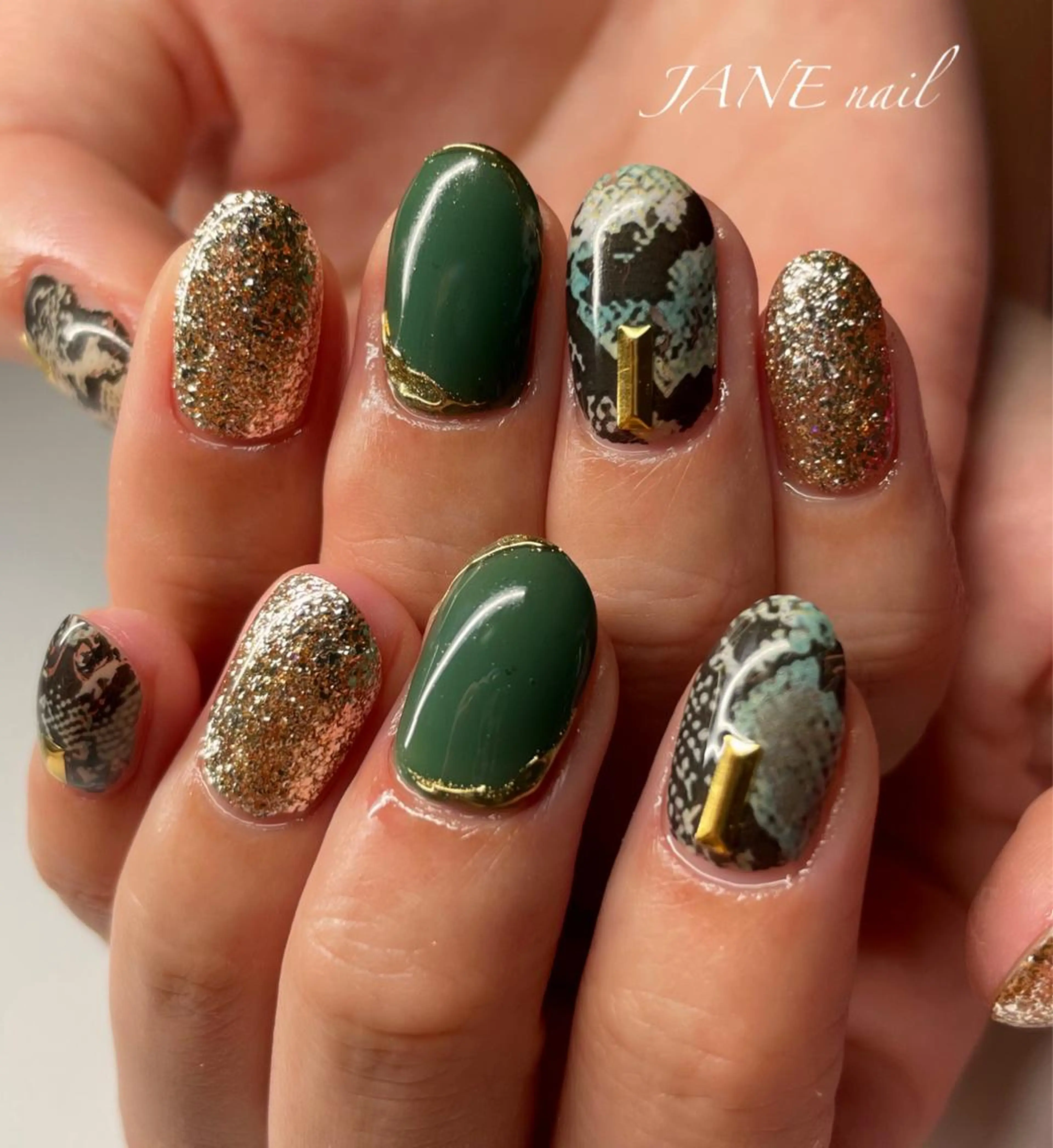 ネイル アニマル柄 フットネイル スクエアネイル ハンドネイル Nail Salon JANEのネイルデザイン