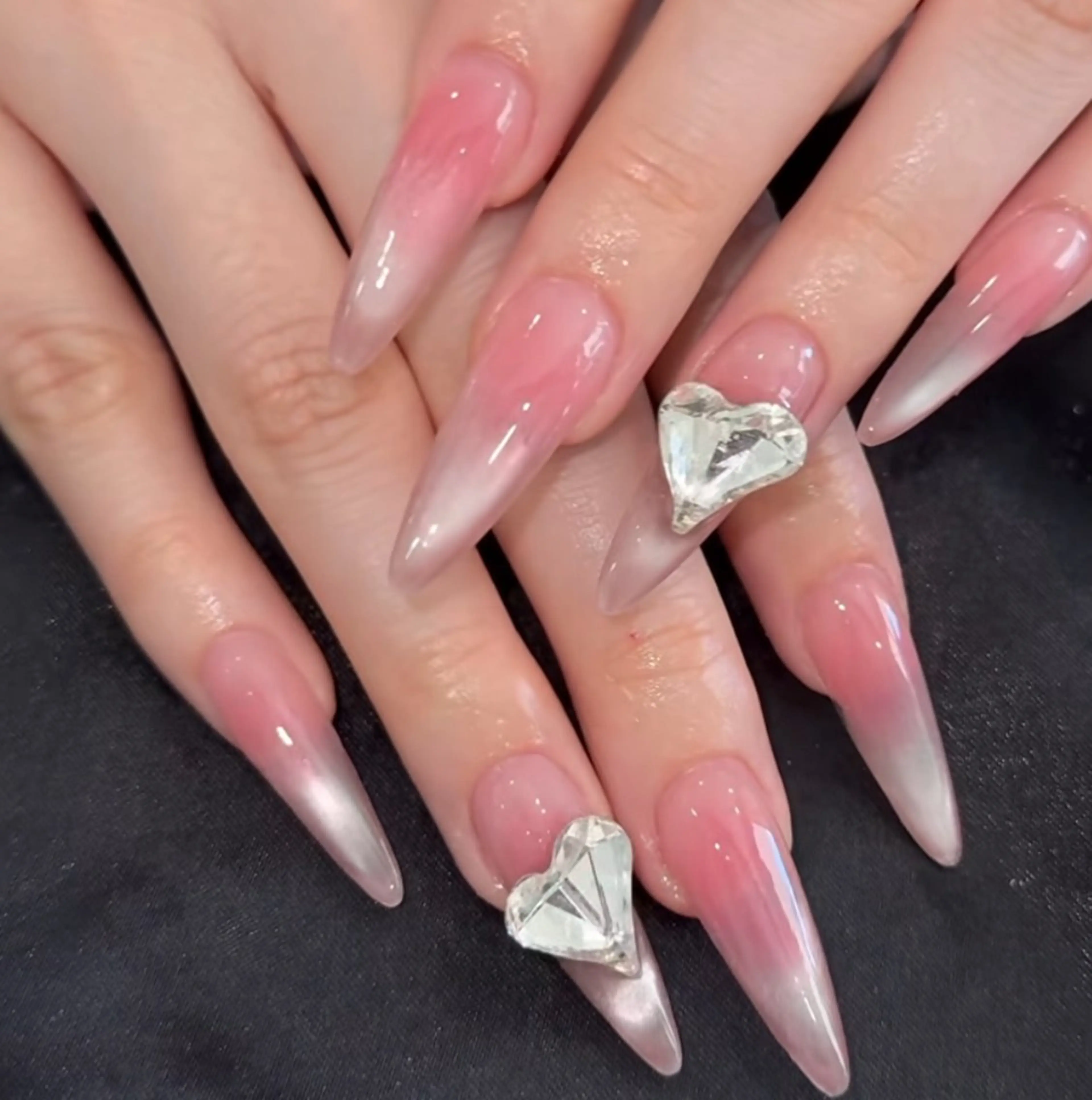 ネイル アートネイル ジェルネイル キラキラネイル ミラーネイル ピンク ハンドネイル Ryu Nail NekoChanのネイルデザイン