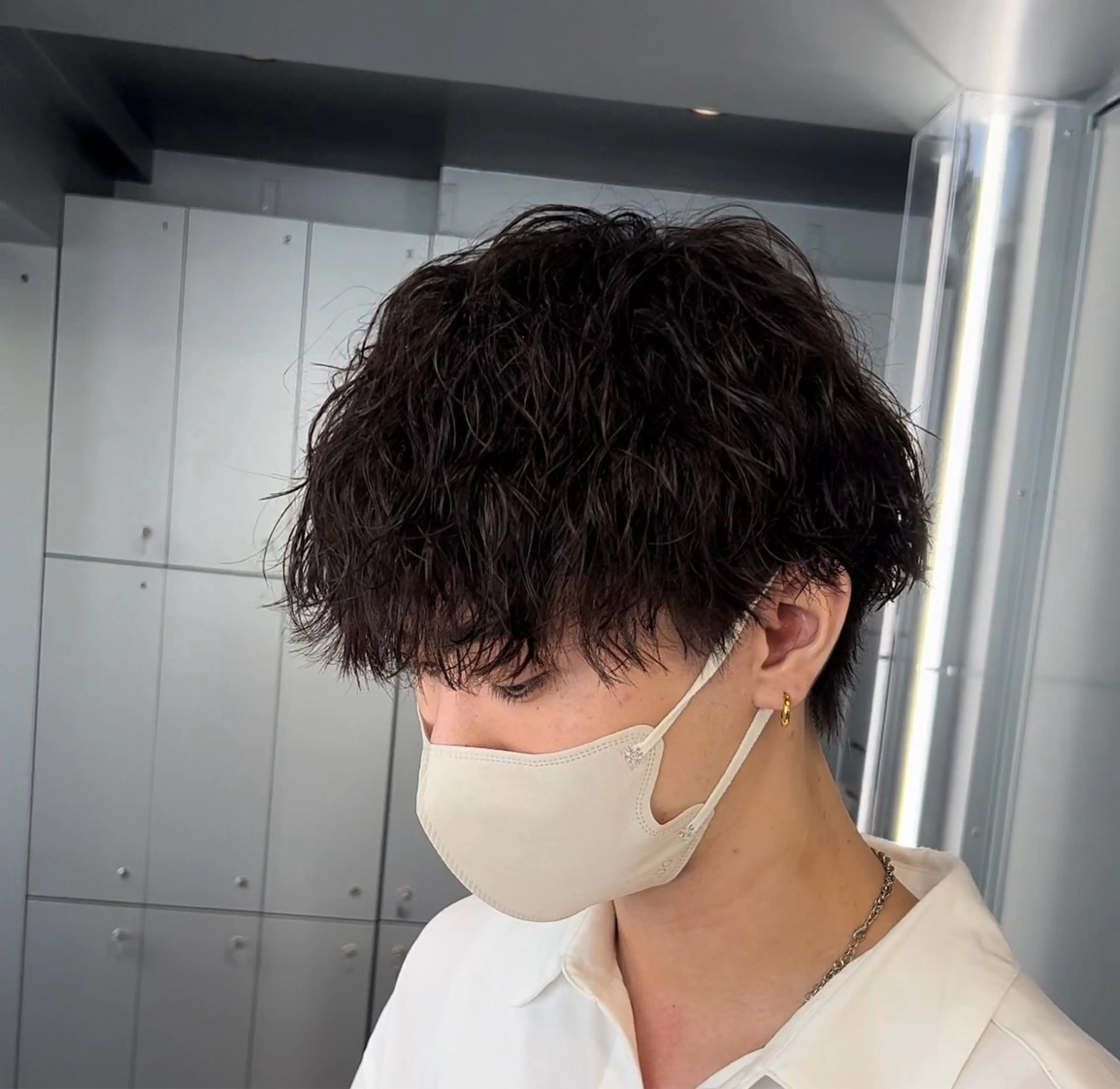 ミディアム カラー パーマ ヘアアレンジ メンズ カット パーマ fifth 石川 凪のヘアスタイル