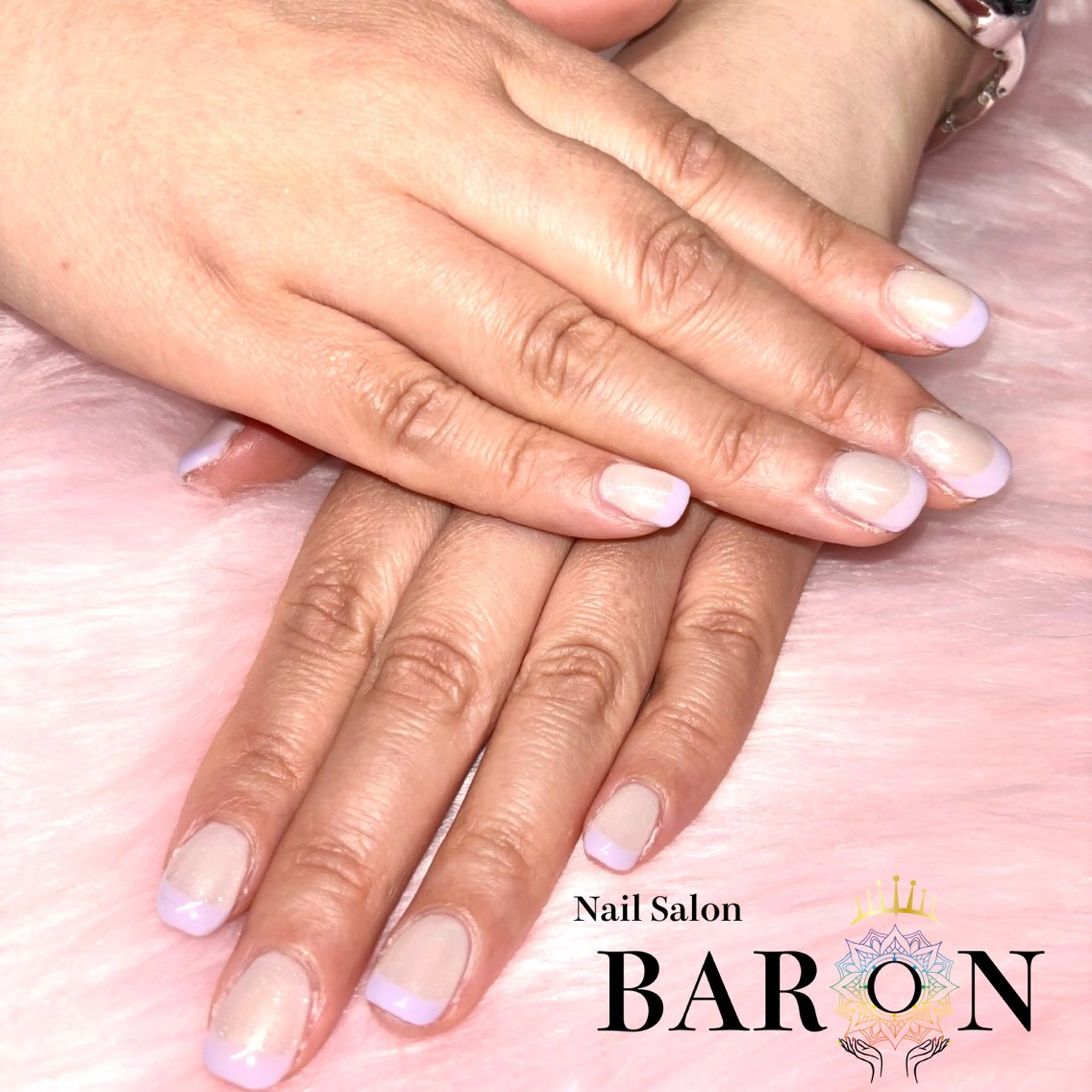 ネイル フレンチネイル ラメ(グリッター) ハンドネイル ♛︎BARON♛︎ MASHIROのネイルデザイン