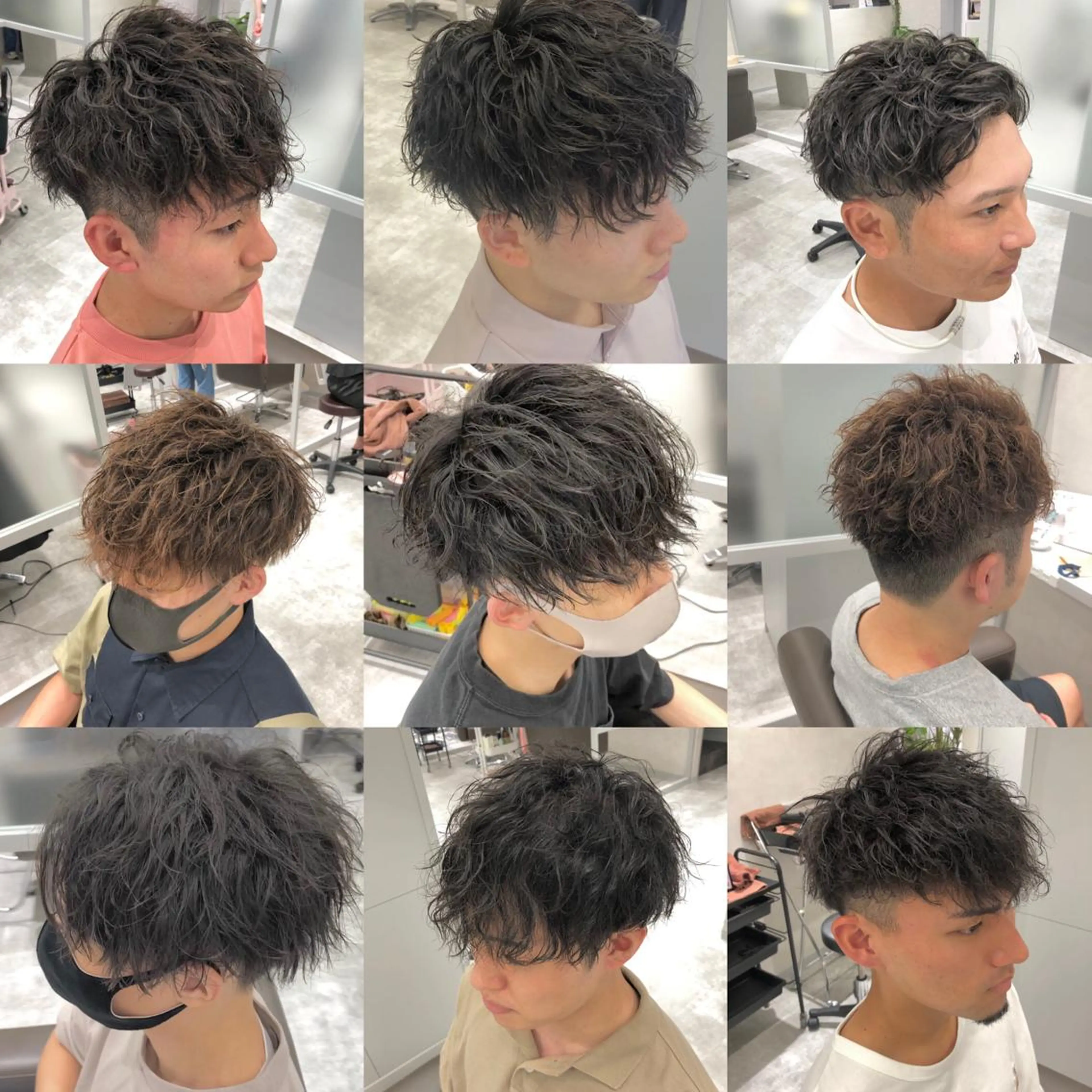 ショート カラー パーマ メンズ 関西センターパート メンズモデル募集のヘアスタイル