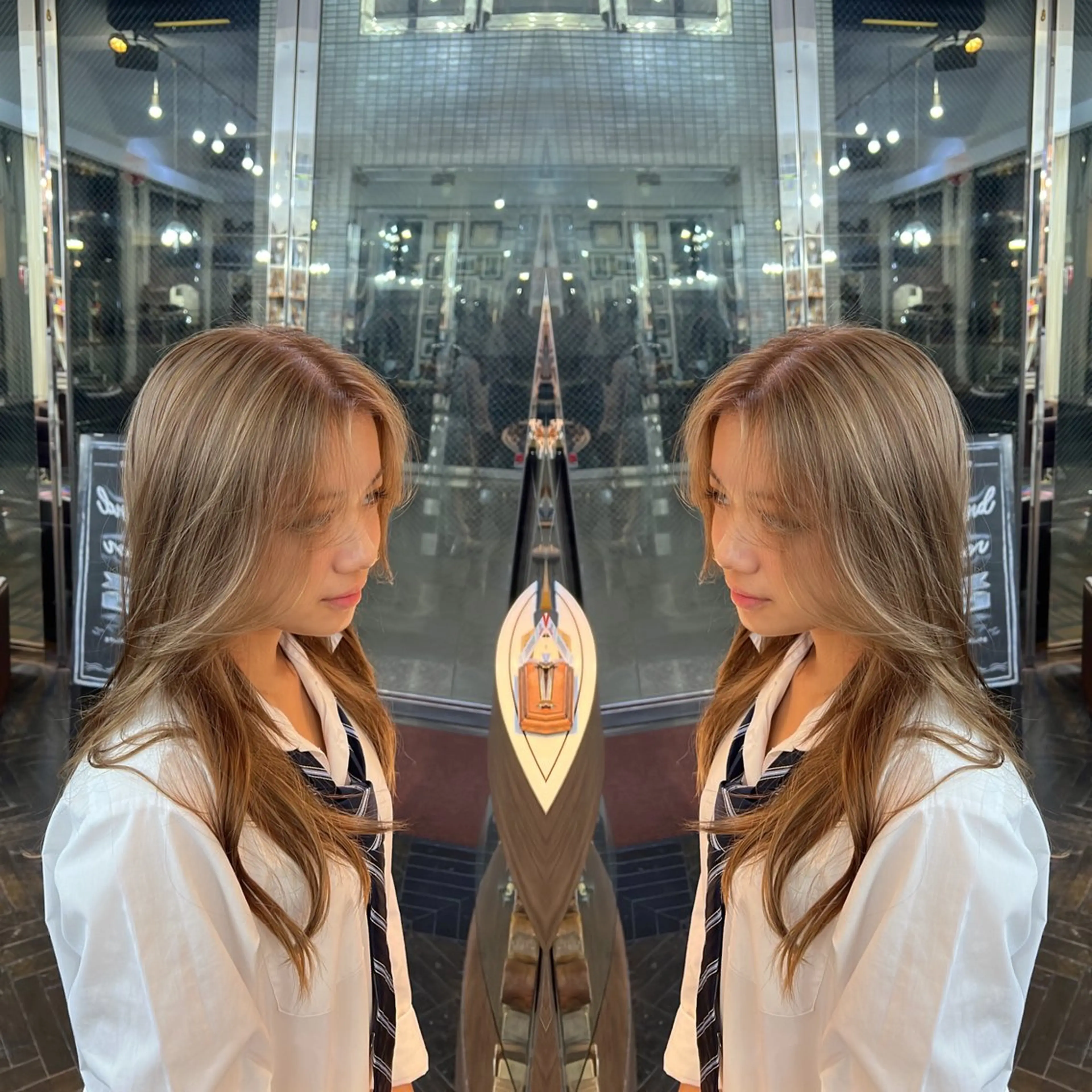 ロング カラー ヘアカラー トリートメント ハイライト/レイヤー /ハイトーン/AOIのヘアスタイル