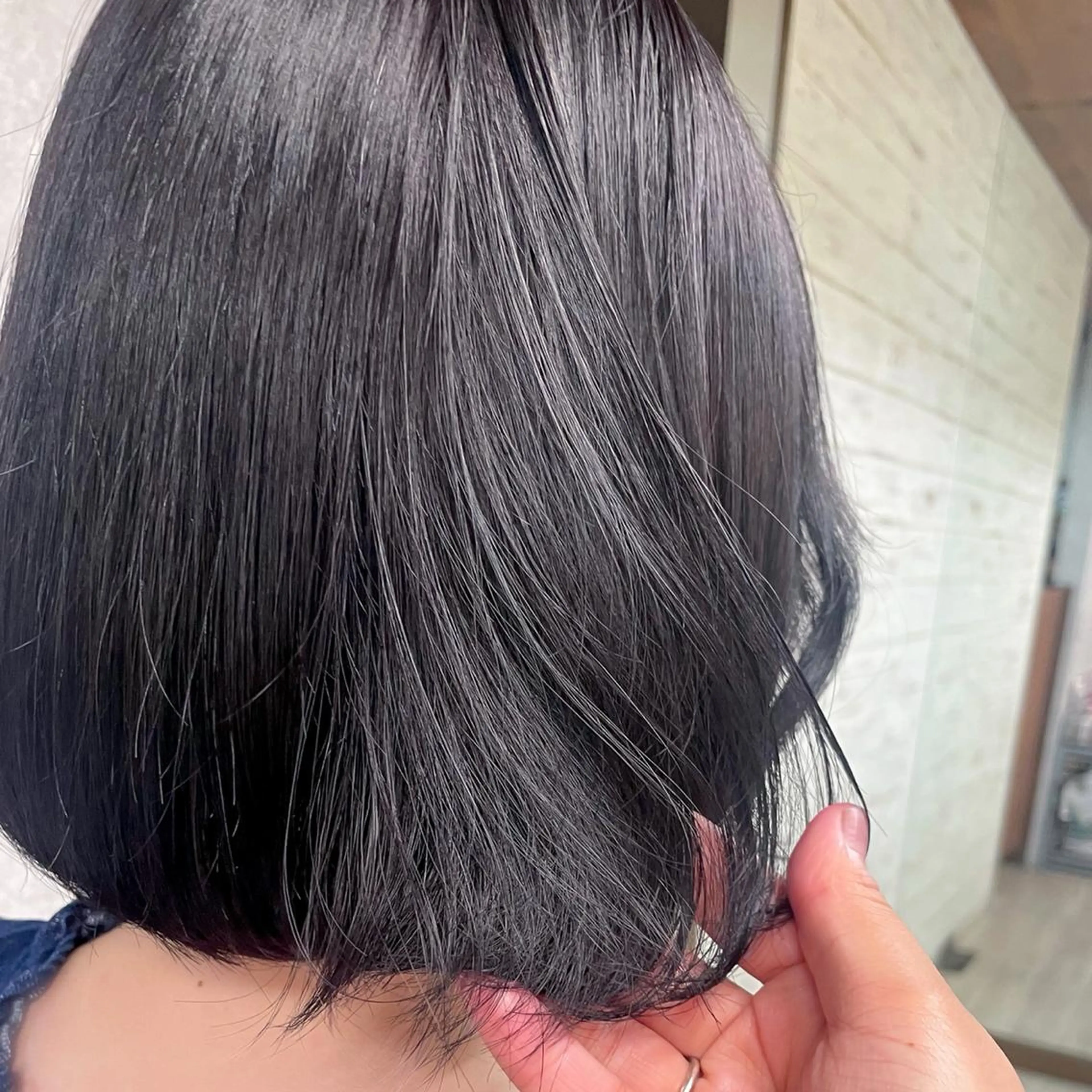 ミディアム カラー 黒髪 ブリーチ ブルーカラー ラベンダーカラー ブリーチなしカラー ヘアカラー トリートメント レイヤー/高橋 みく /池下/千種のヘアスタイル