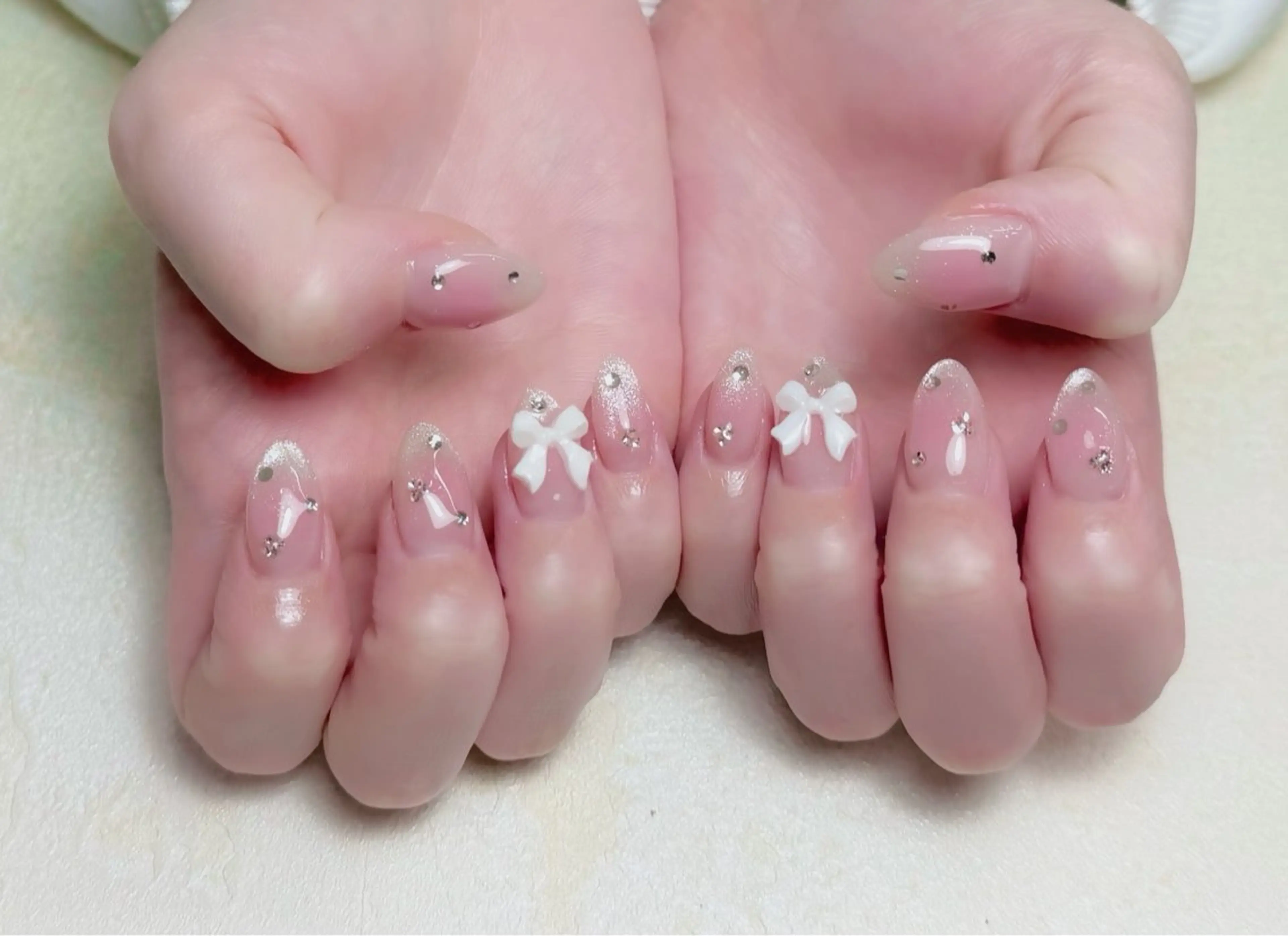 ネイル 長さ出し フットネイル フレンチネイル ジェルネイル ガラスフレンチ ハンドネイル 中野駅から2分 MEO NAILのネイルデザイン