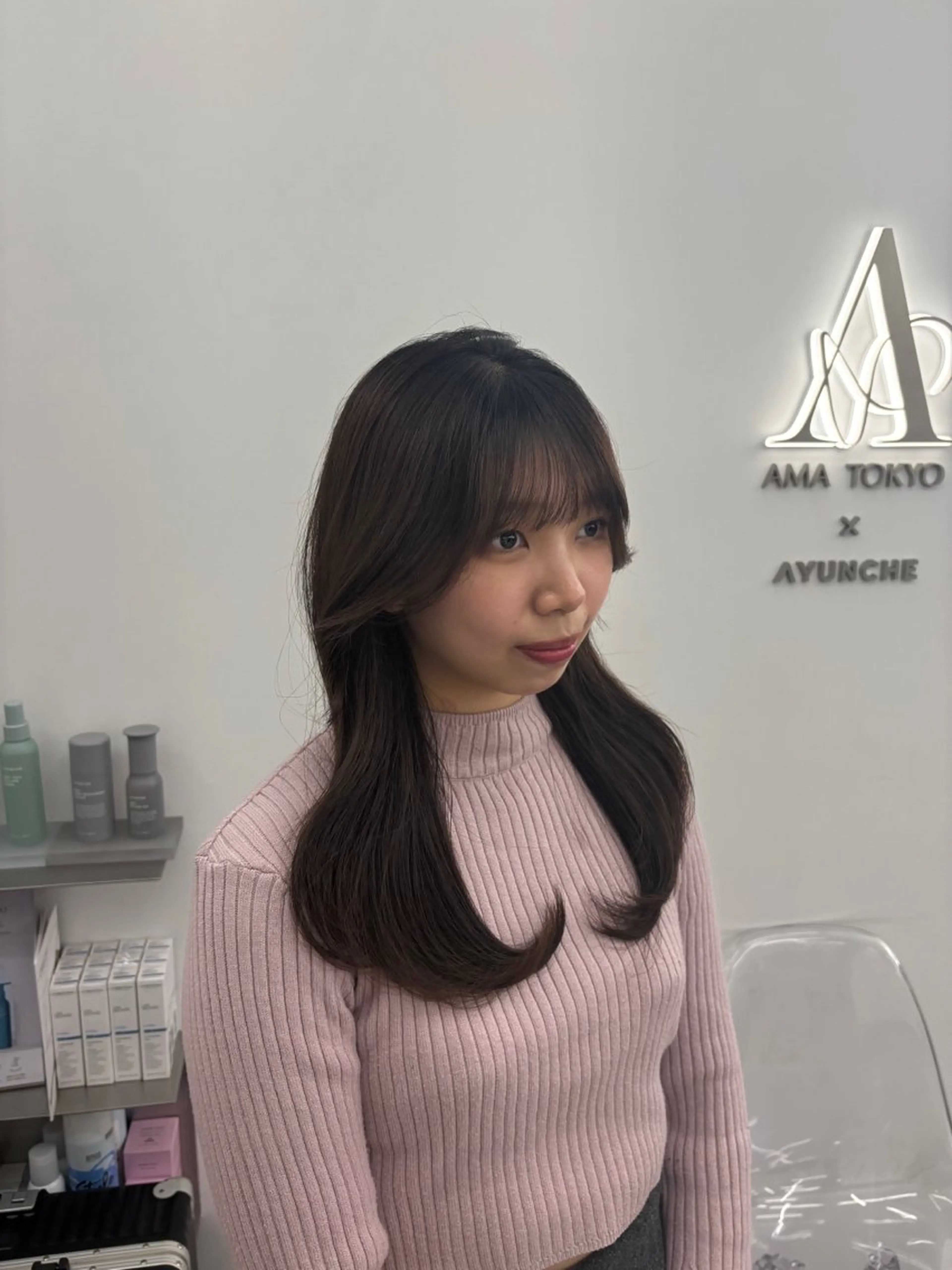 ロング 韓国ヘア/レイヤー/ 顔まわり足立遥奈のヘアスタイル