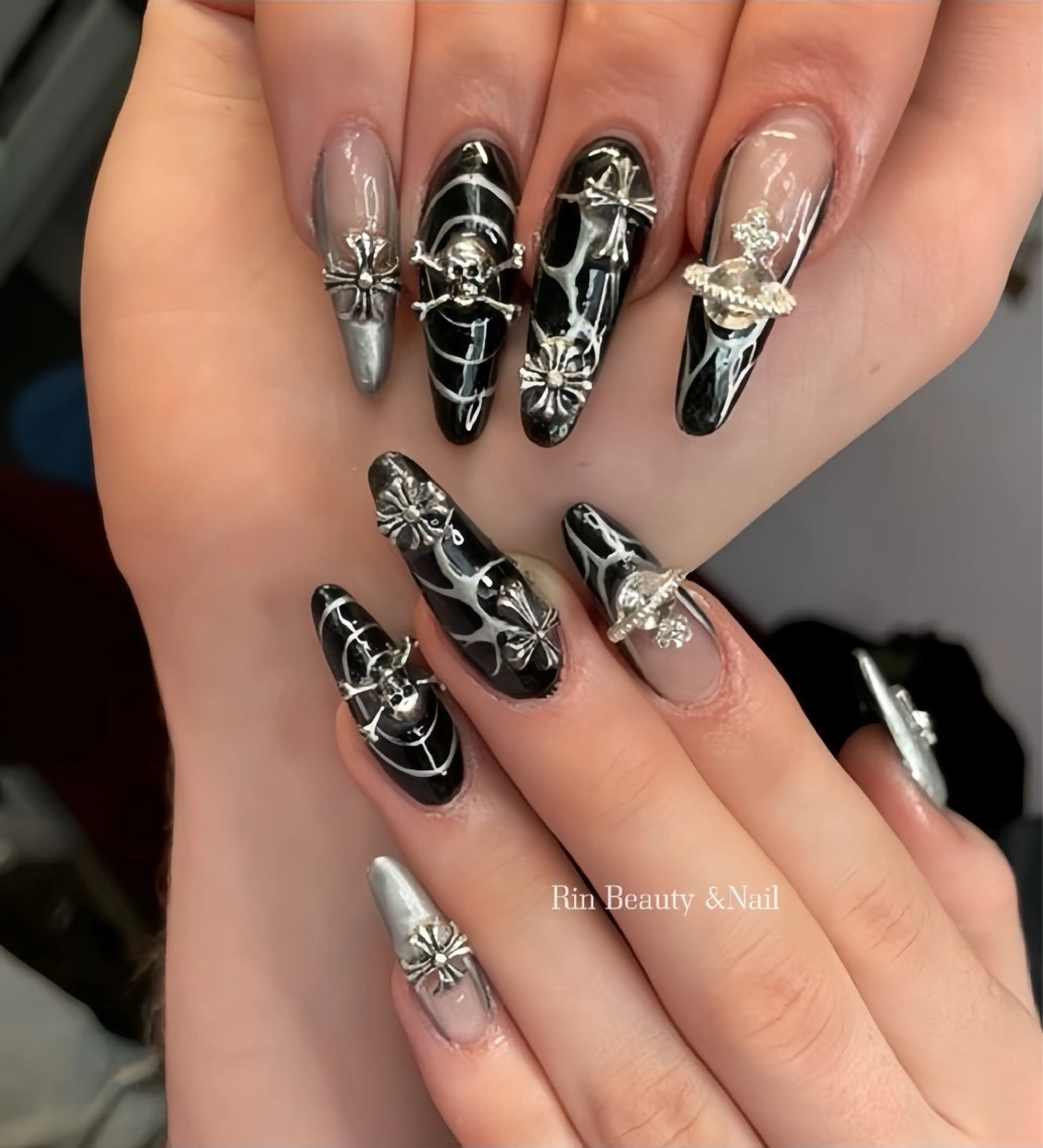 ネイル アートネイル フレンチネイル ジェルネイル 韓国ネイル ミラーネイル Rin Nail 新大久保店のネイルデザイン