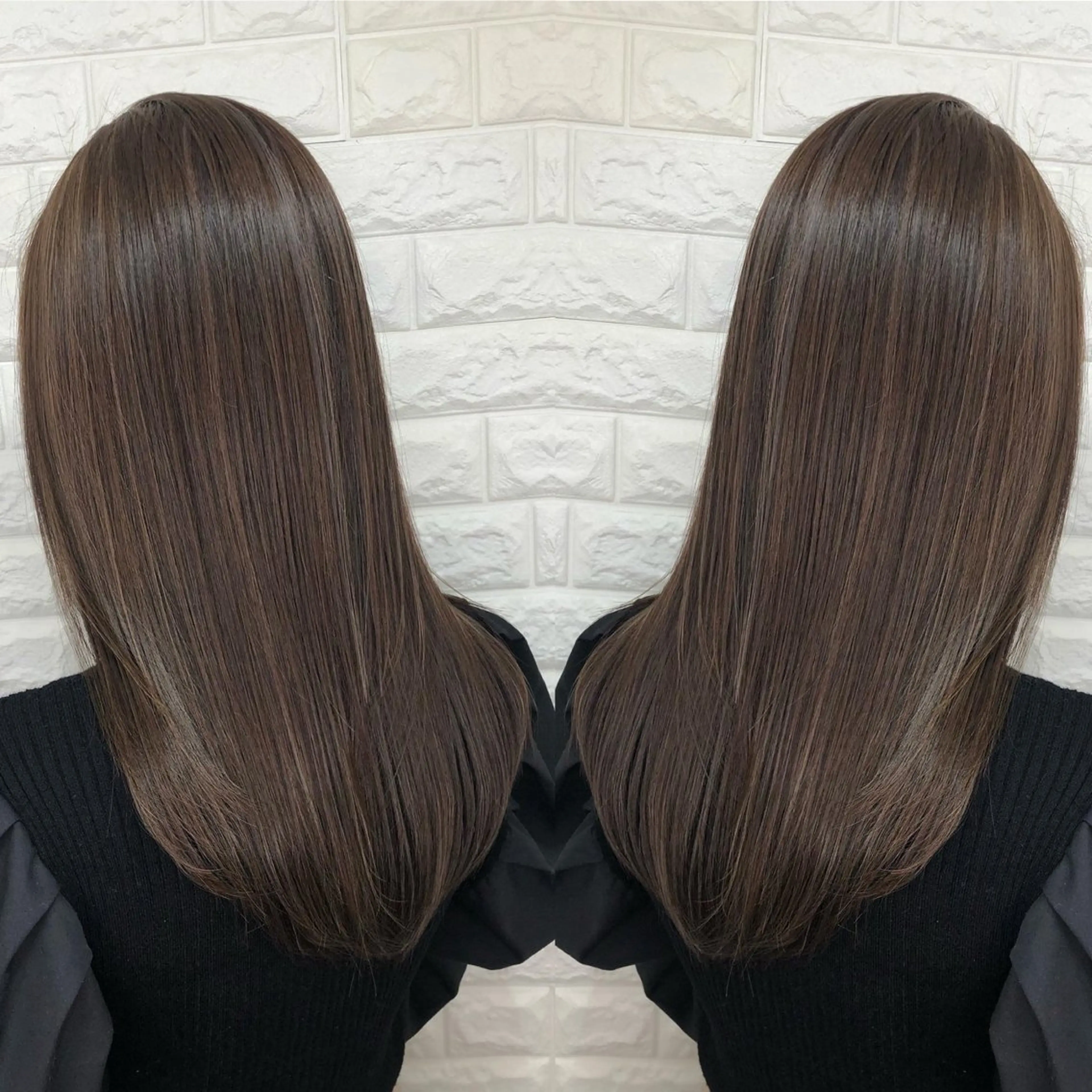 セミロング バレイヤージュ ボブ🌈ナツヤのヘアスタイル