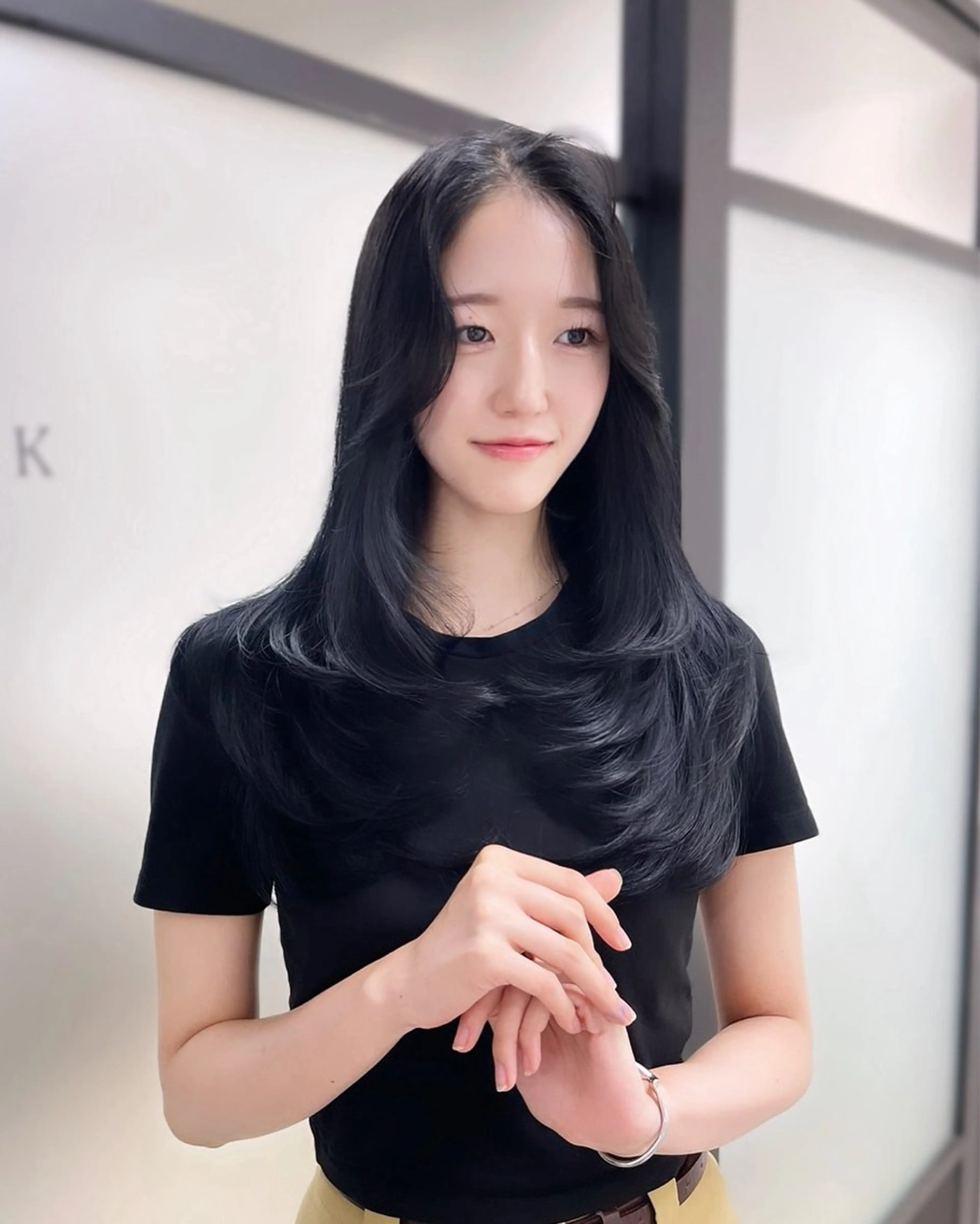 ロング 韓国風ヘア レイヤーカット カット トリートメント 韓国レイヤーカット 髪質改善▫️水野有真のヘアスタイル