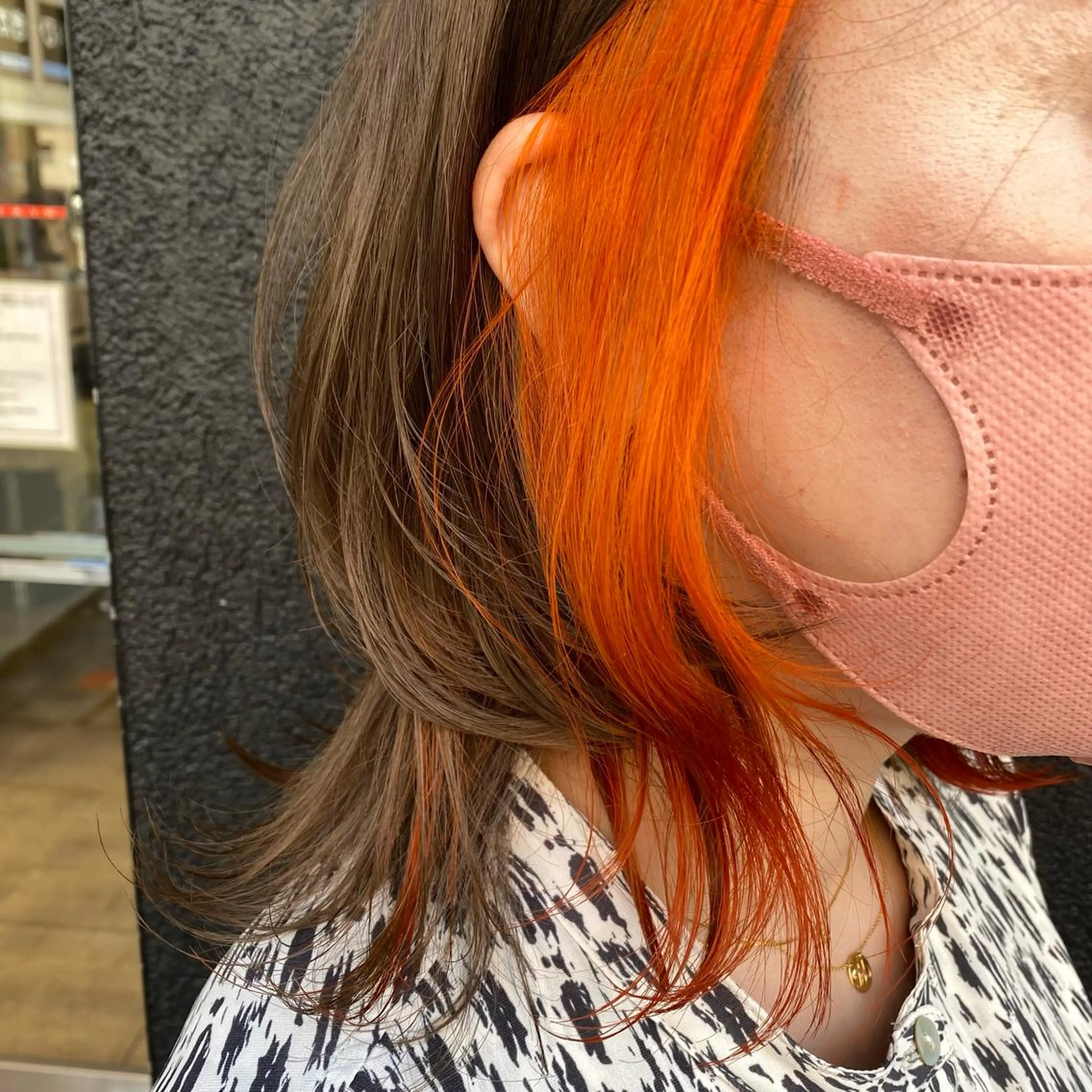 ミディアム カラー オレンジ 心斎橋/ヘアセット MASAKIのヘアスタイル