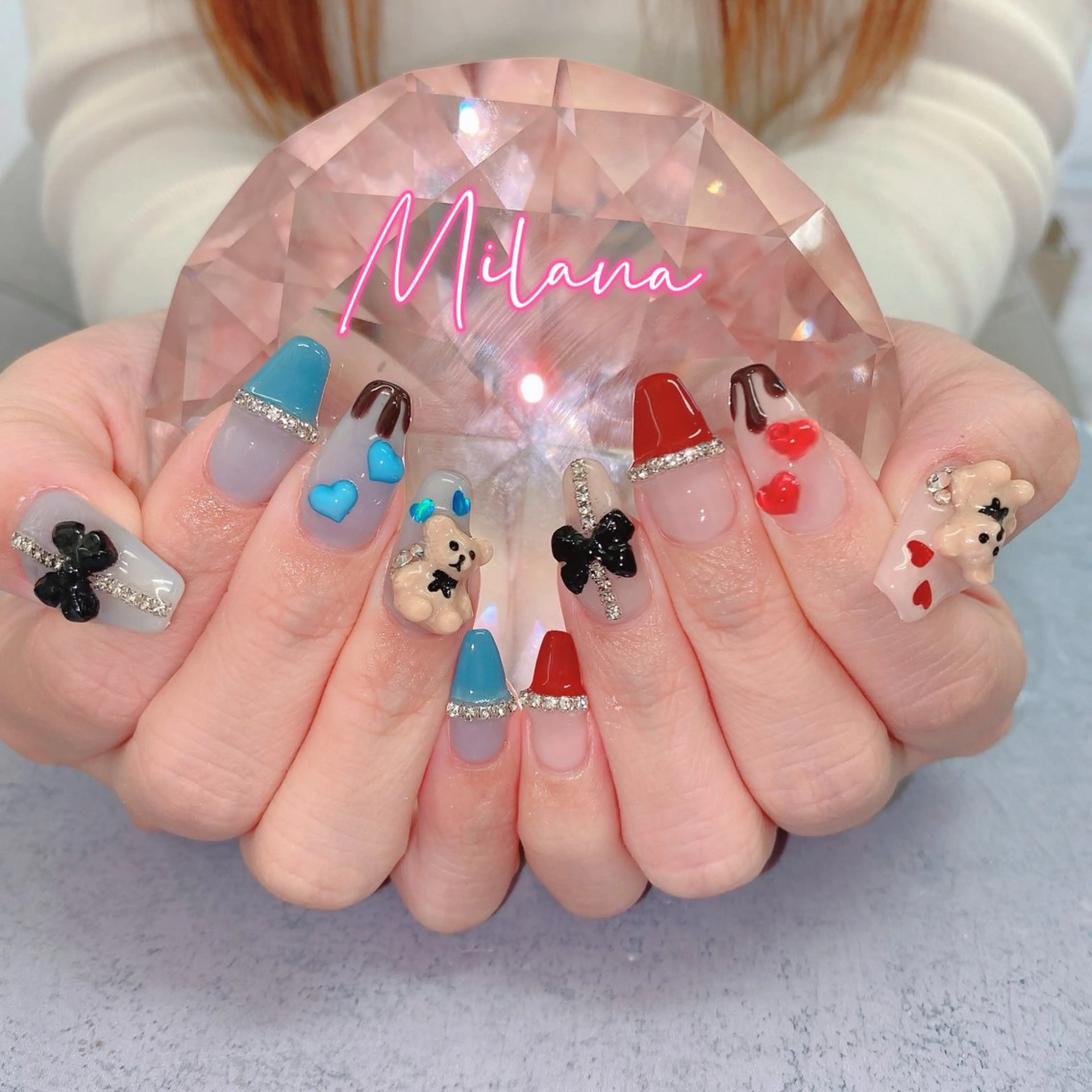 ネイル バレンタイン ハンドネイル Milana （研修生メニュー）のネイルデザイン