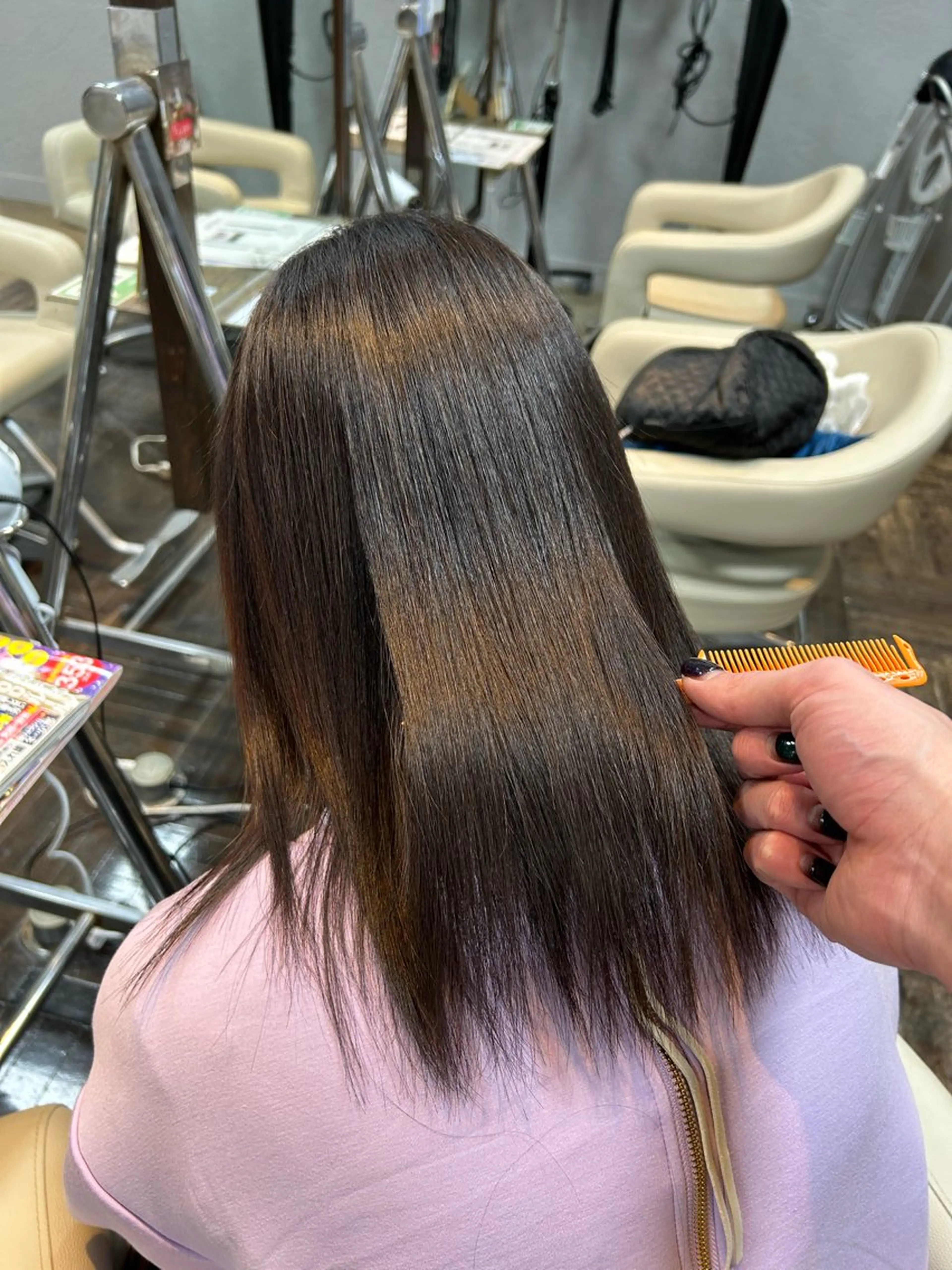 ミディアム ヘアカラー 阿倍野/髪質改善 /縮毛矯正/坪田幸広のヘアスタイル