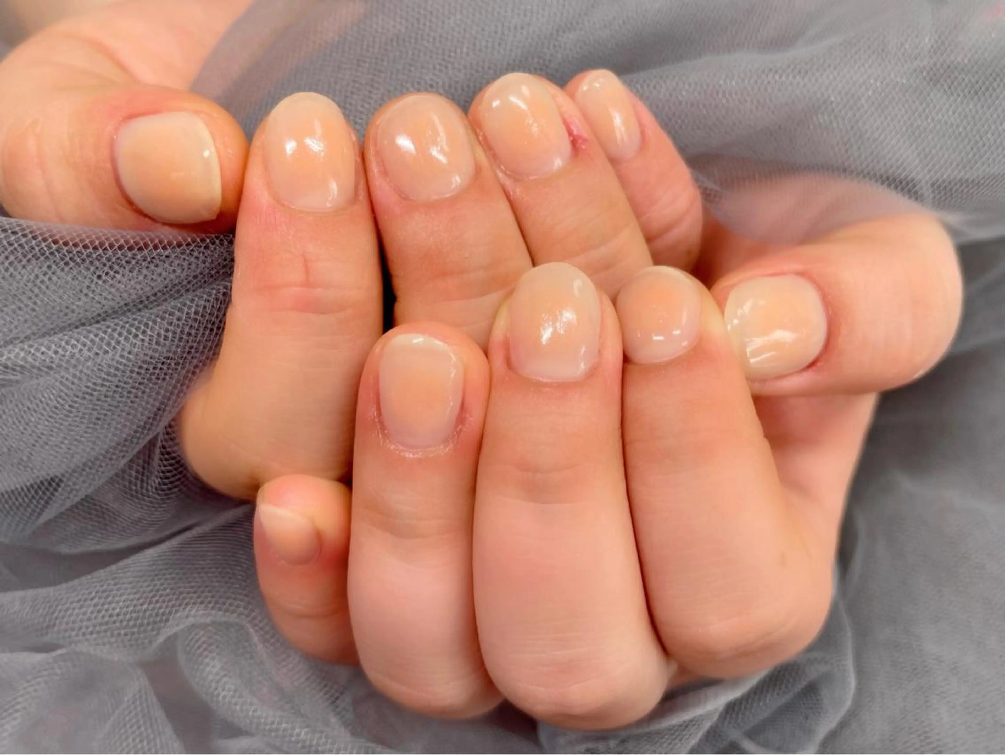 ネイル チークネイル オレンジ ハンドネイル Nail Salon KURELLYのネイルデザイン