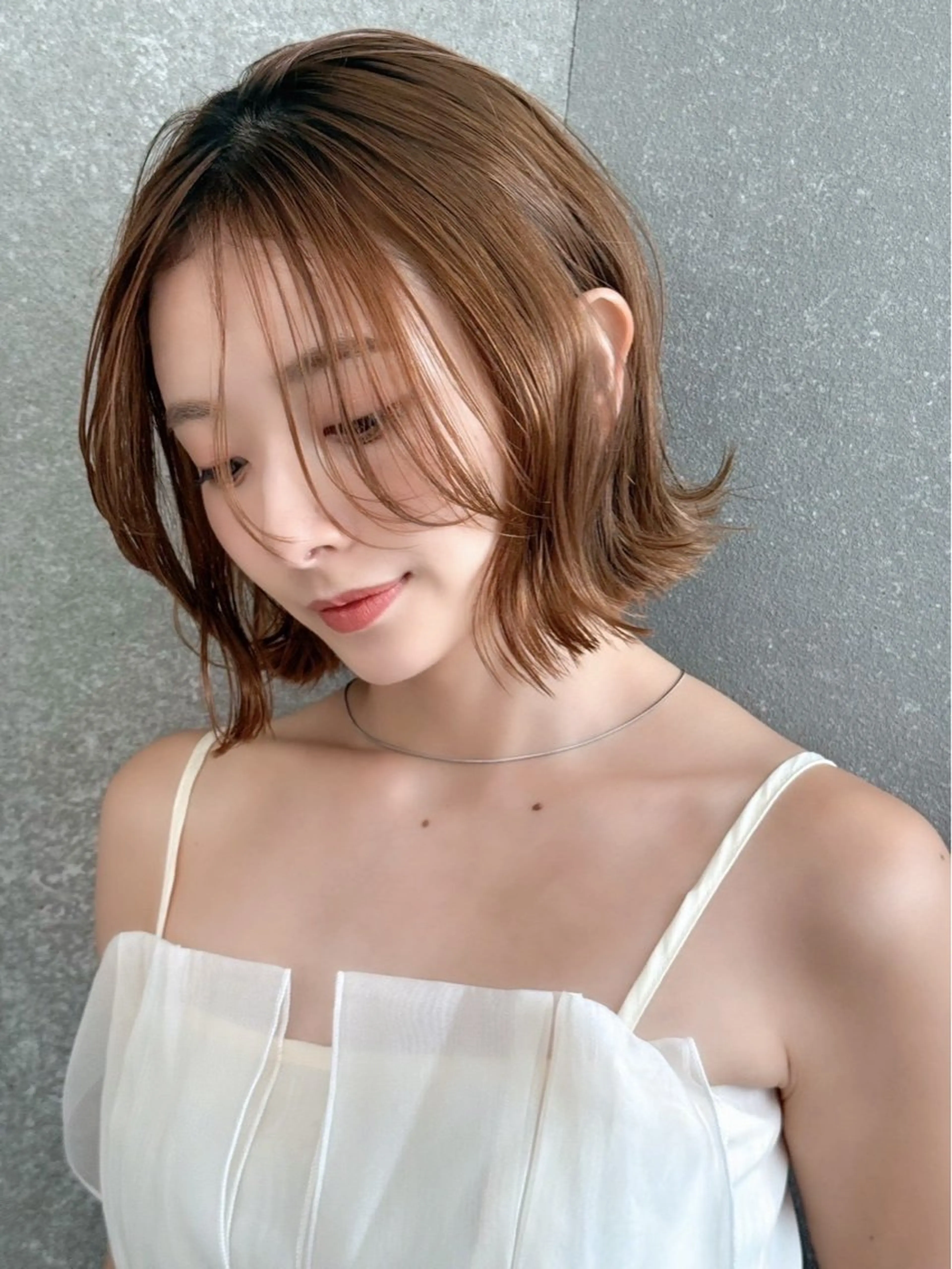ショート 切りっぱなしボブ ボブ くびれヘア 外ハネヘア カット ヘアカラー トリートメント ボブ/ショート/艶髪 カラー/TOSHIのヘアスタイル
