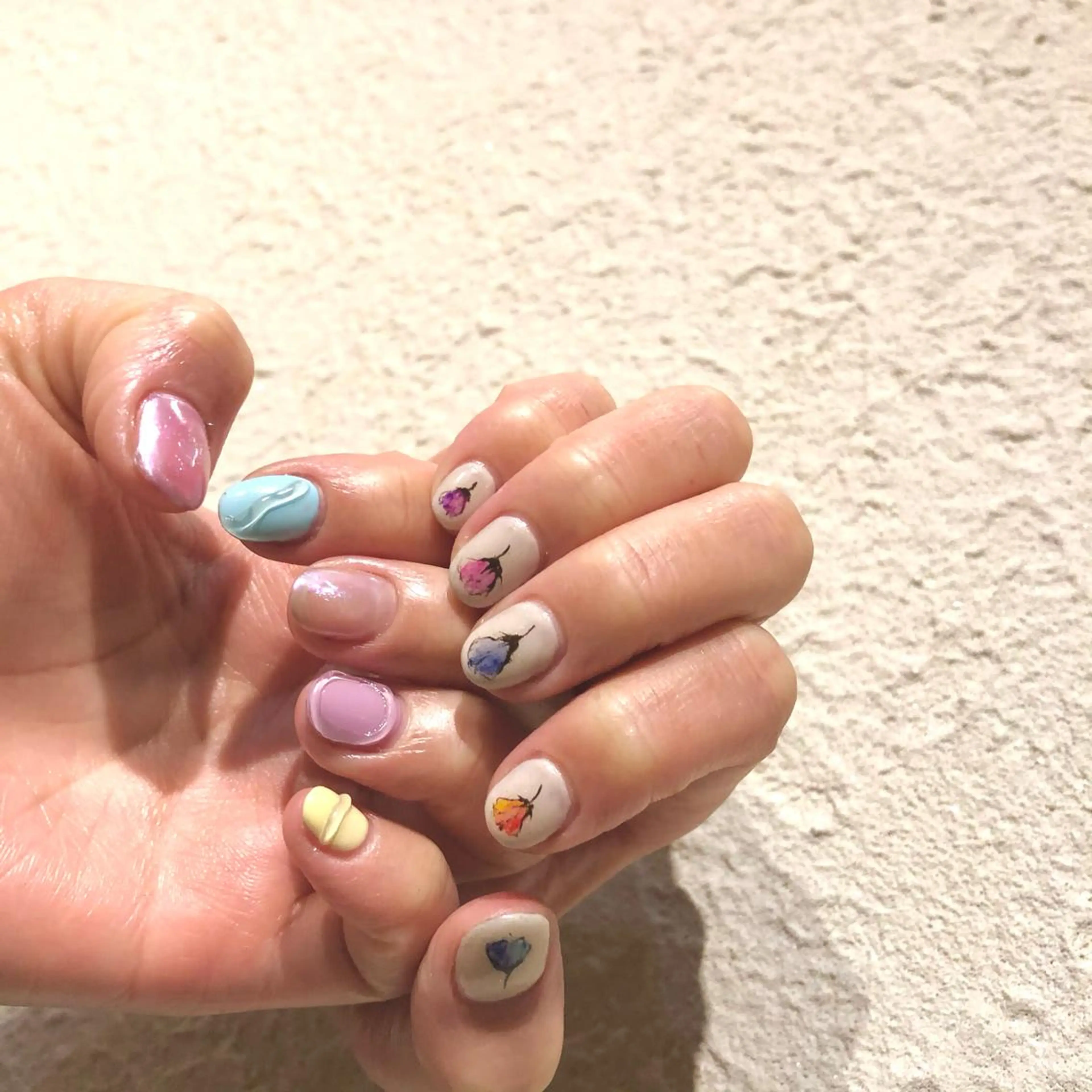 ネイル オーロラネイル フラワーネイル TRAM-nail moriizumiのネイルデザイン