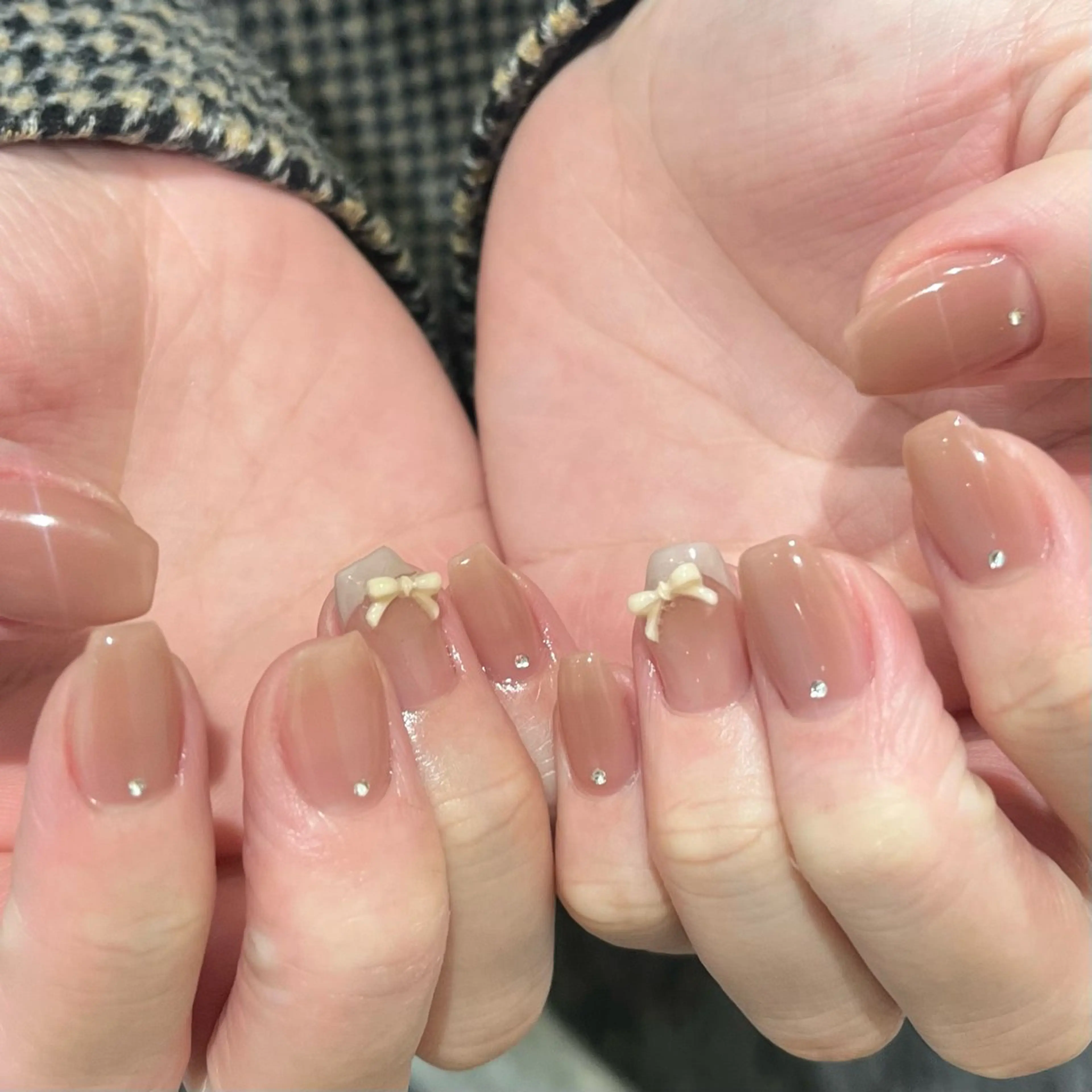 ネイル フレンチネイル リボン ハンドネイル monart ruunaのネイルデザイン