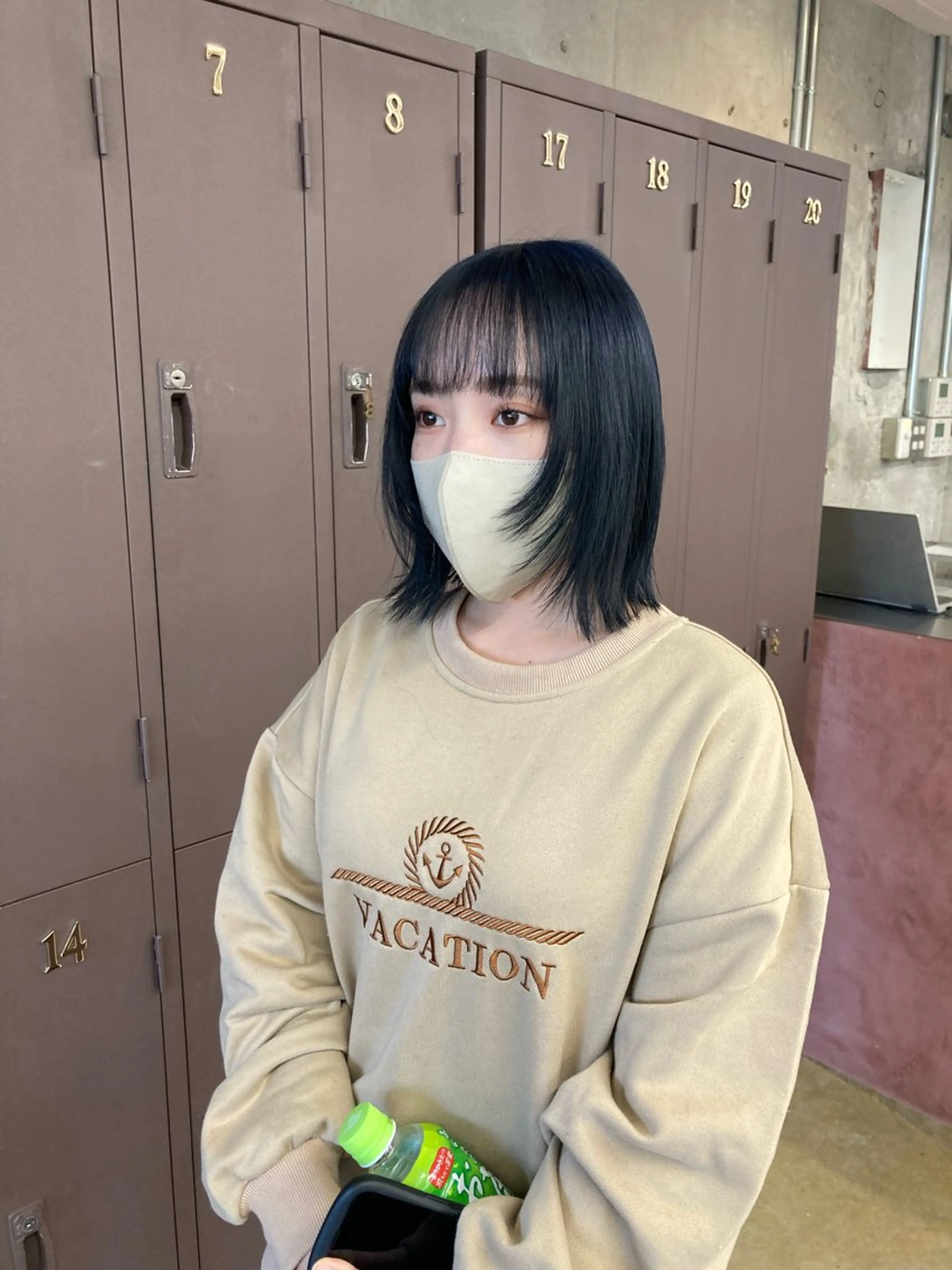 ミディアム カラー ネイビーカラー カット ヘアカラー トリートメント 小木曽智美 /ボブ/ショートのヘアスタイル