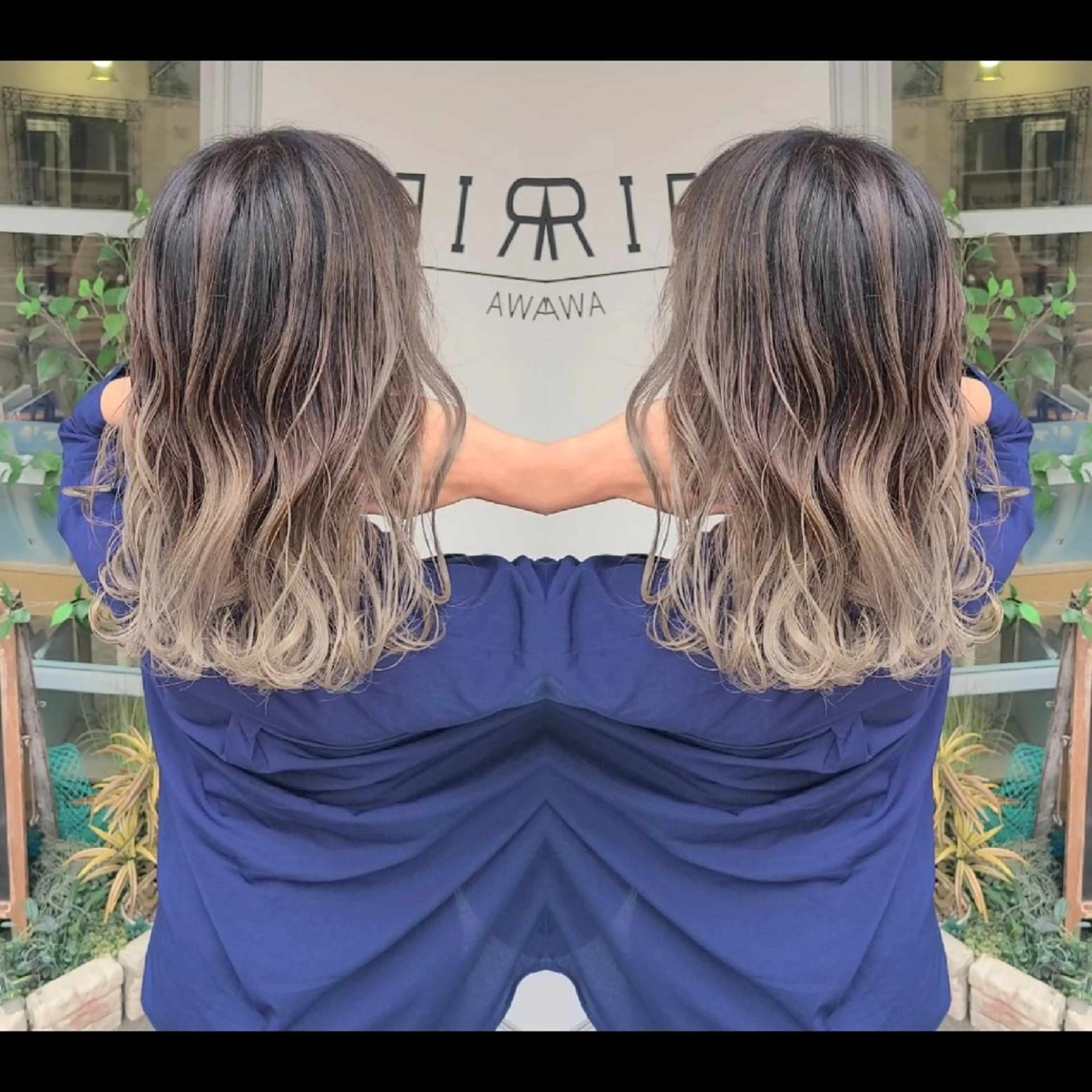 セミロング カラー cherie所属・バレイヤージュ/ ハイライト/大内格のヘアスタイル