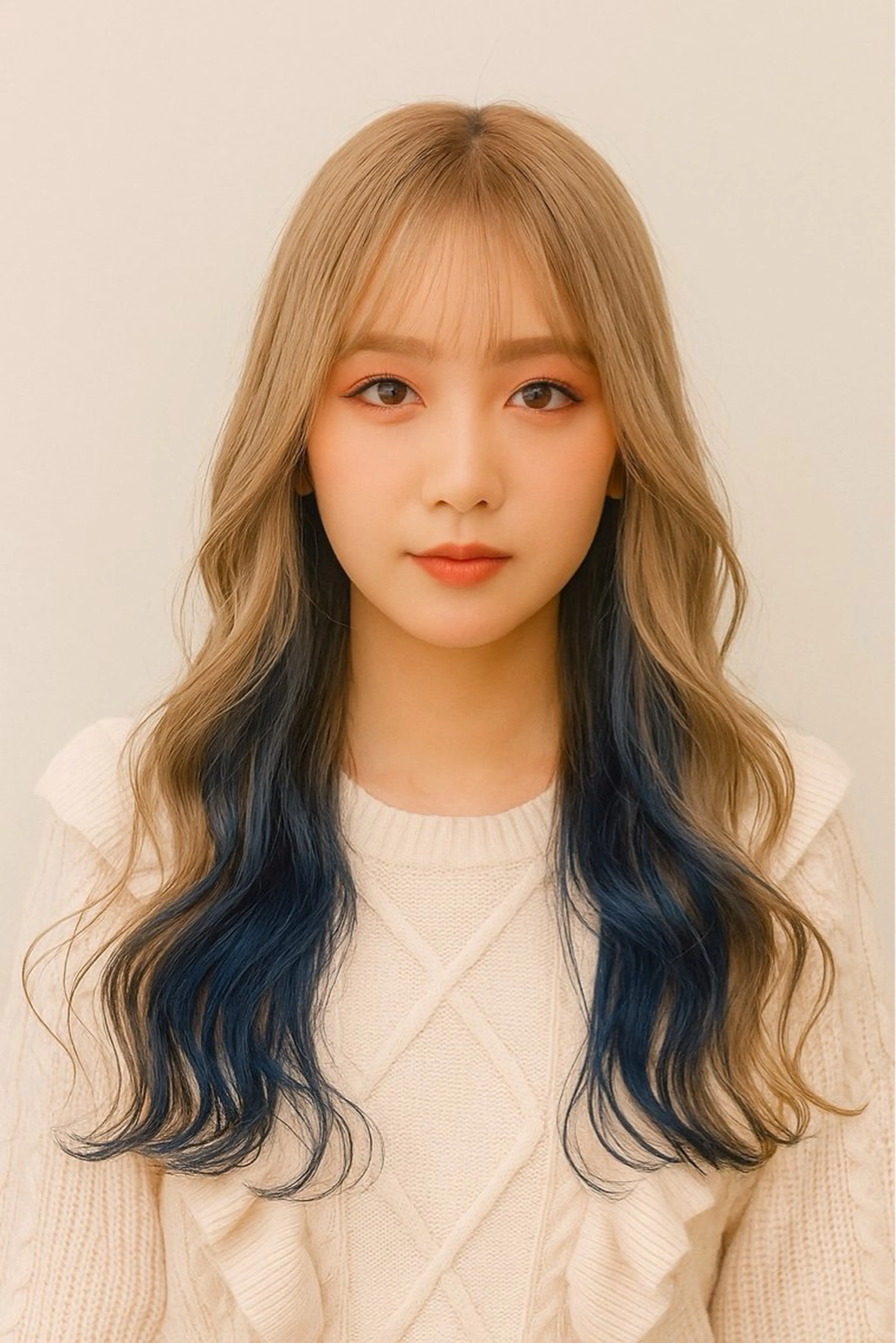 【お洒落な韓国スタイルに】耳掛けも可愛いインナーカラー+カット+3STEPTRの写真