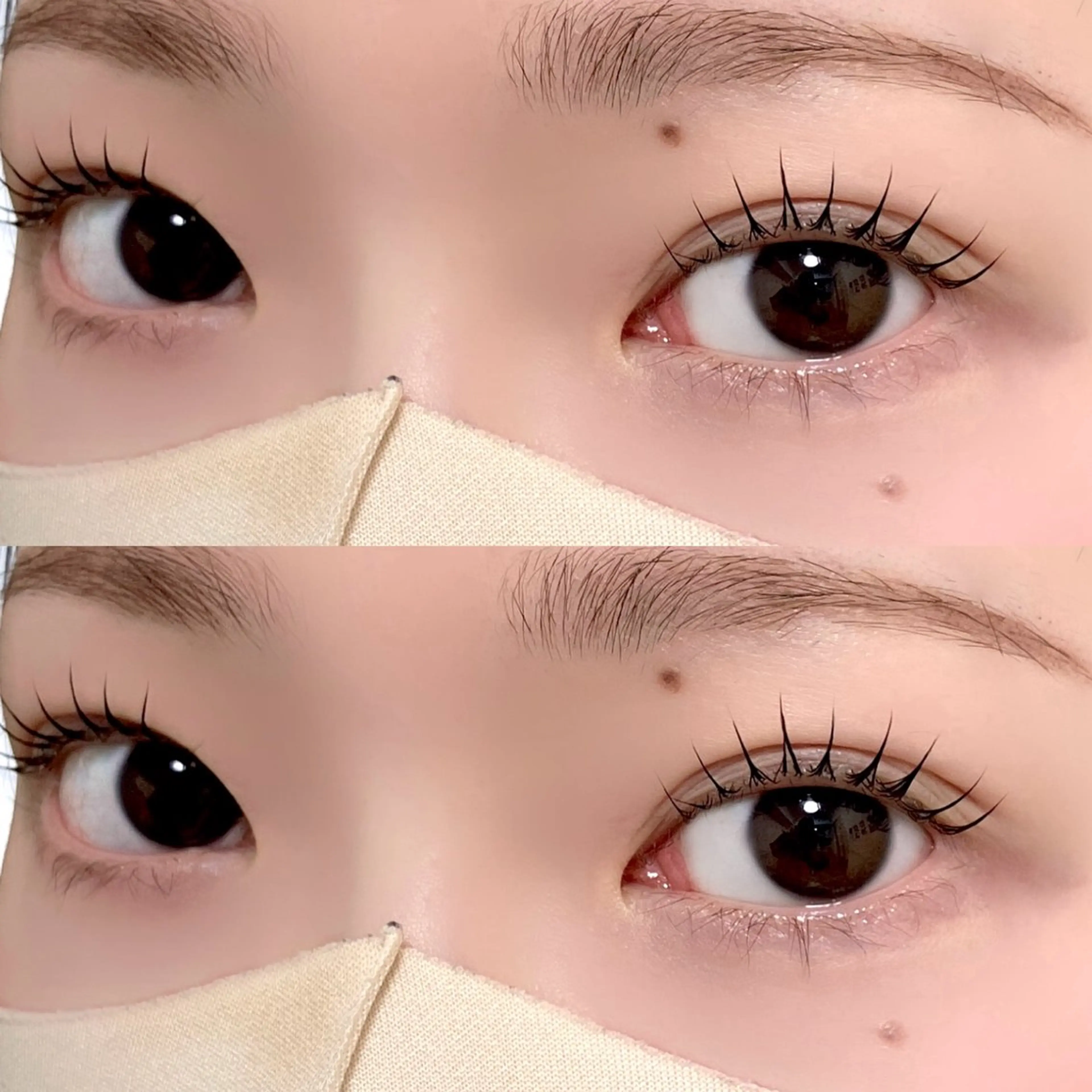 マツエク・マツパ 束感まつ毛 韓国風マツエク パリジェンヌラッシュリフト まつげパーマ 一重×まつ毛パーマ 束感まつげ｜ユキ 高評価｜堀江のマツエク・マツパデザイン