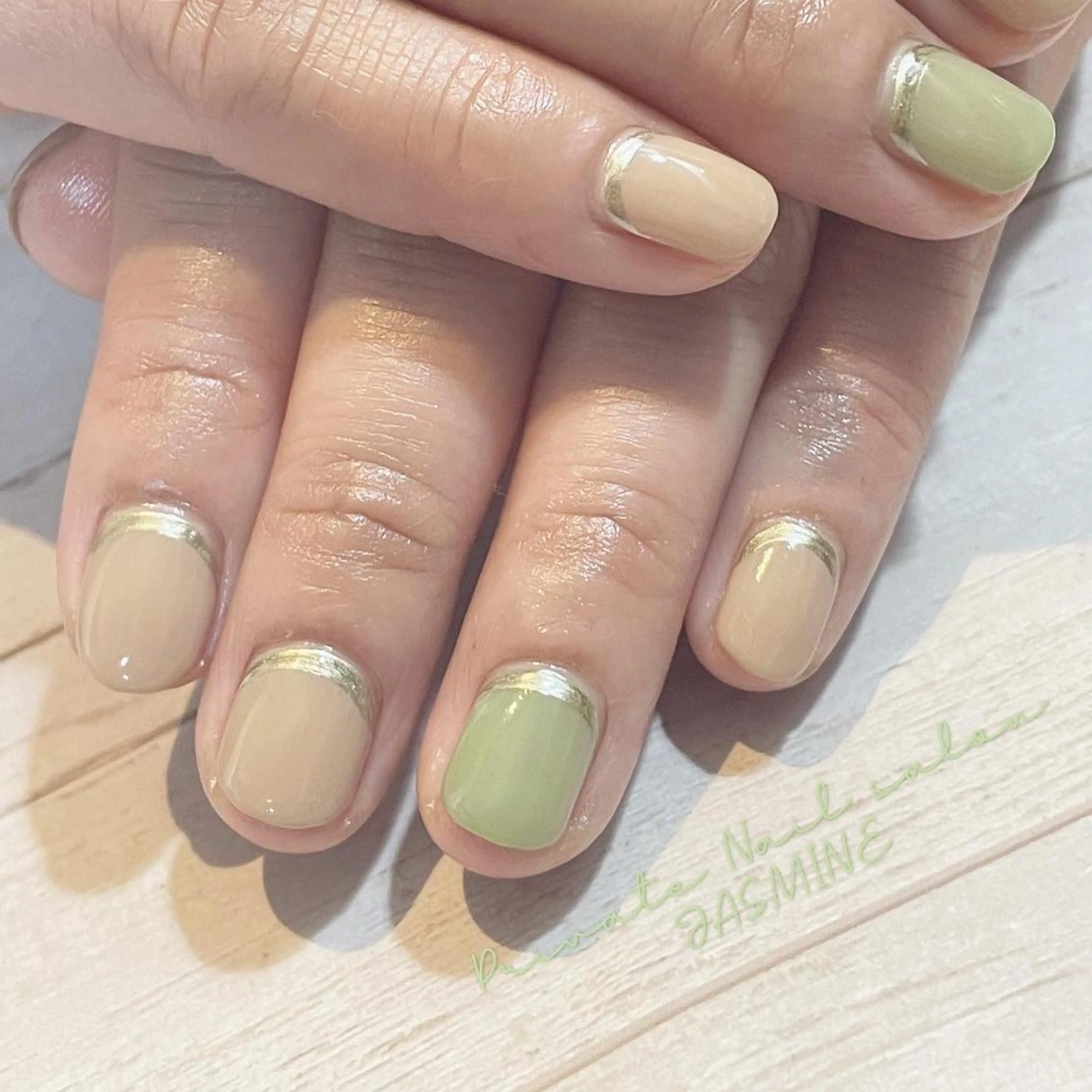 ネイル ピスタチオネイル Nail salon JASMINEのネイルデザイン