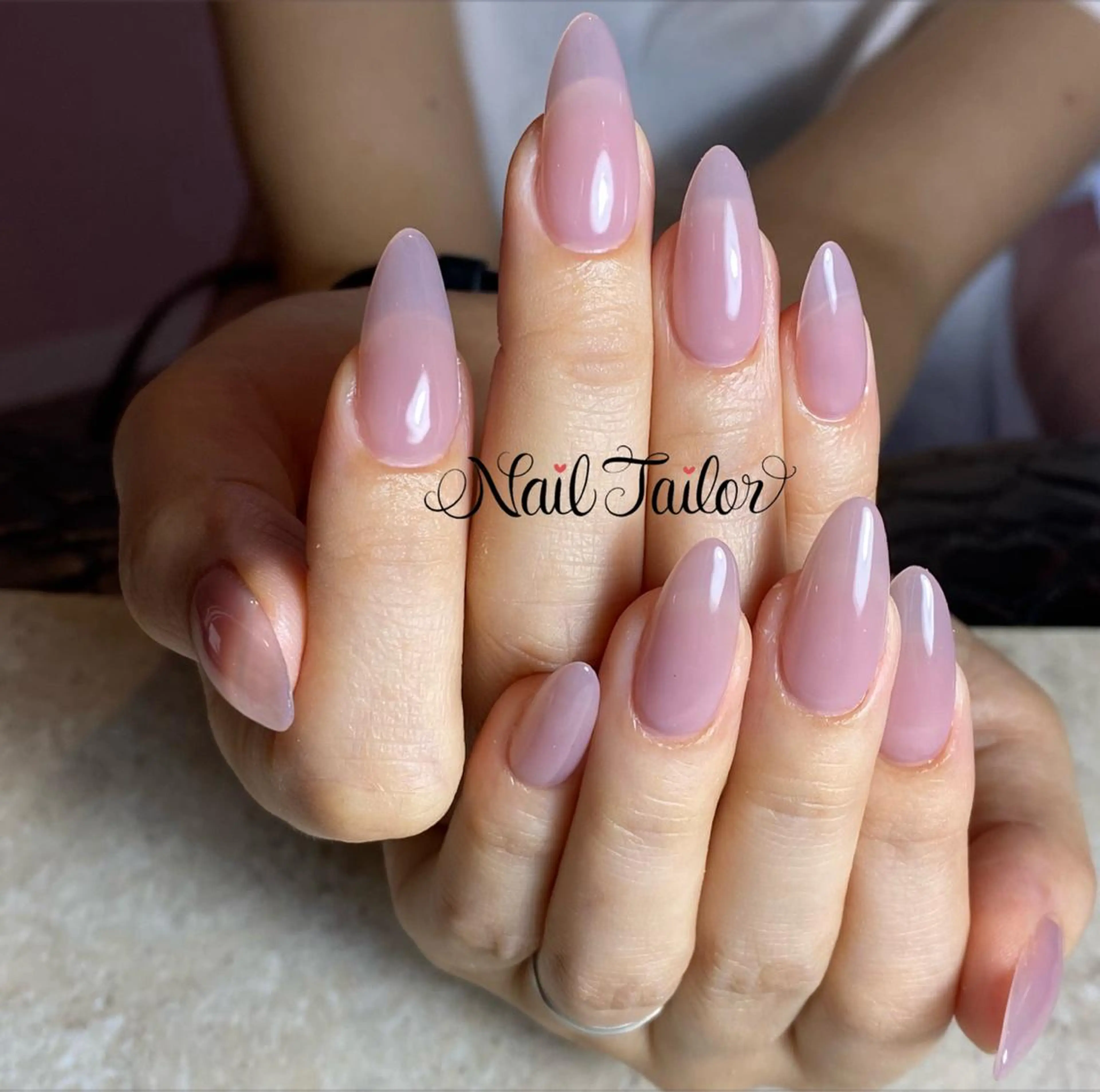 ネイル 長さ出し ジェルネイル オフィスネイル ワンカラーネイル ハンドネイル NailTailor ネイルテイラーのネイルデザイン